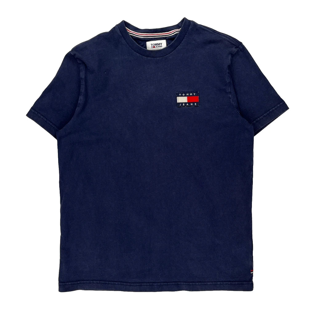 Tommy Jeans T-Shirt - Medium Navy Cotton Refurbished - Thrifted (note: this is a term often used to describe second- refurbished available on Cerqular