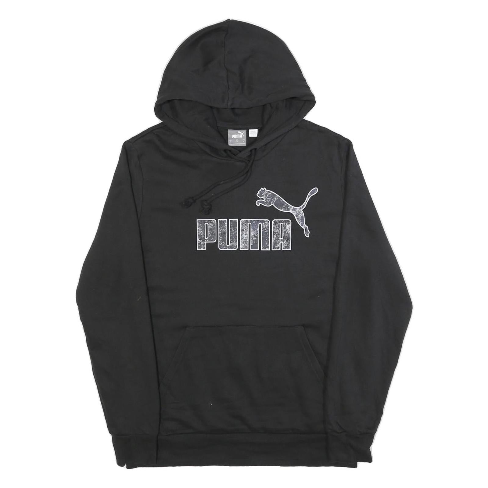 PUMA Mens Black Pullover Hoodie M Cotton Blend Casual Sportswear Sweatshirt Refurbished - N/A refurbished available on Cerqular
