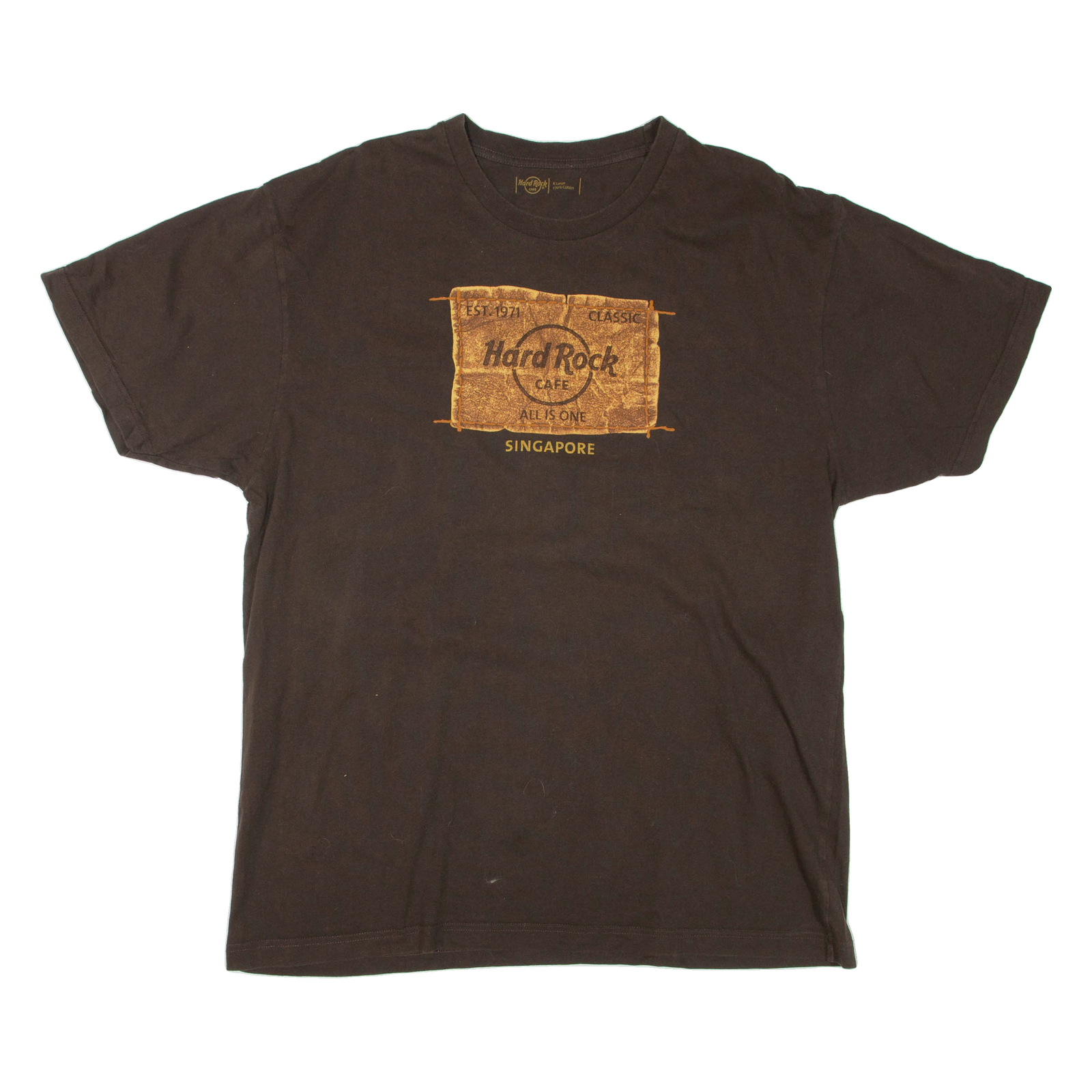 Buy HARD ROCK CAFE Singapore Mens T-Shirt Brown XL Refurbished - $23.39 HARD ROCK CAFE Singapore Mens T-Shirt Brown XL Refurbished - N/A refurbished available on Cerqular
