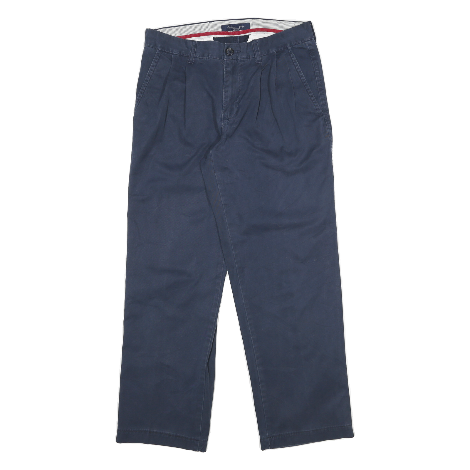 TOMMY HILFIGER Mens Cotton Blend Navy Blue Regular Fit Straight Leg Trousers W30 Refurbished - N/A refurbished available on Cerqular
