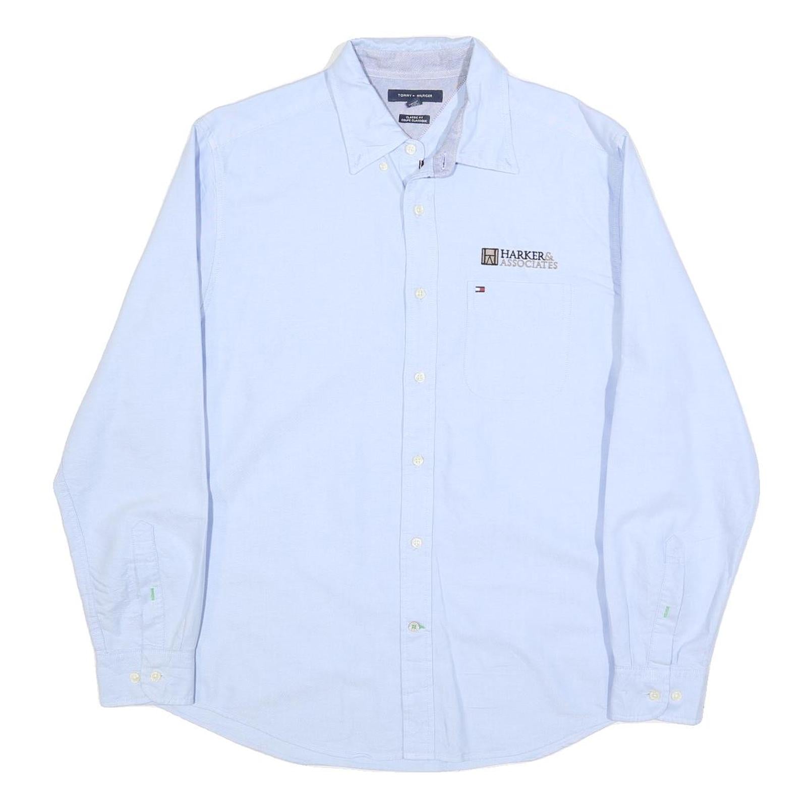 TOMMY HILFIGER Mens Blue Classic Fit Shirt M Cotton Button Collar Pocket Refurbished - N/A refurbished available on Cerqular