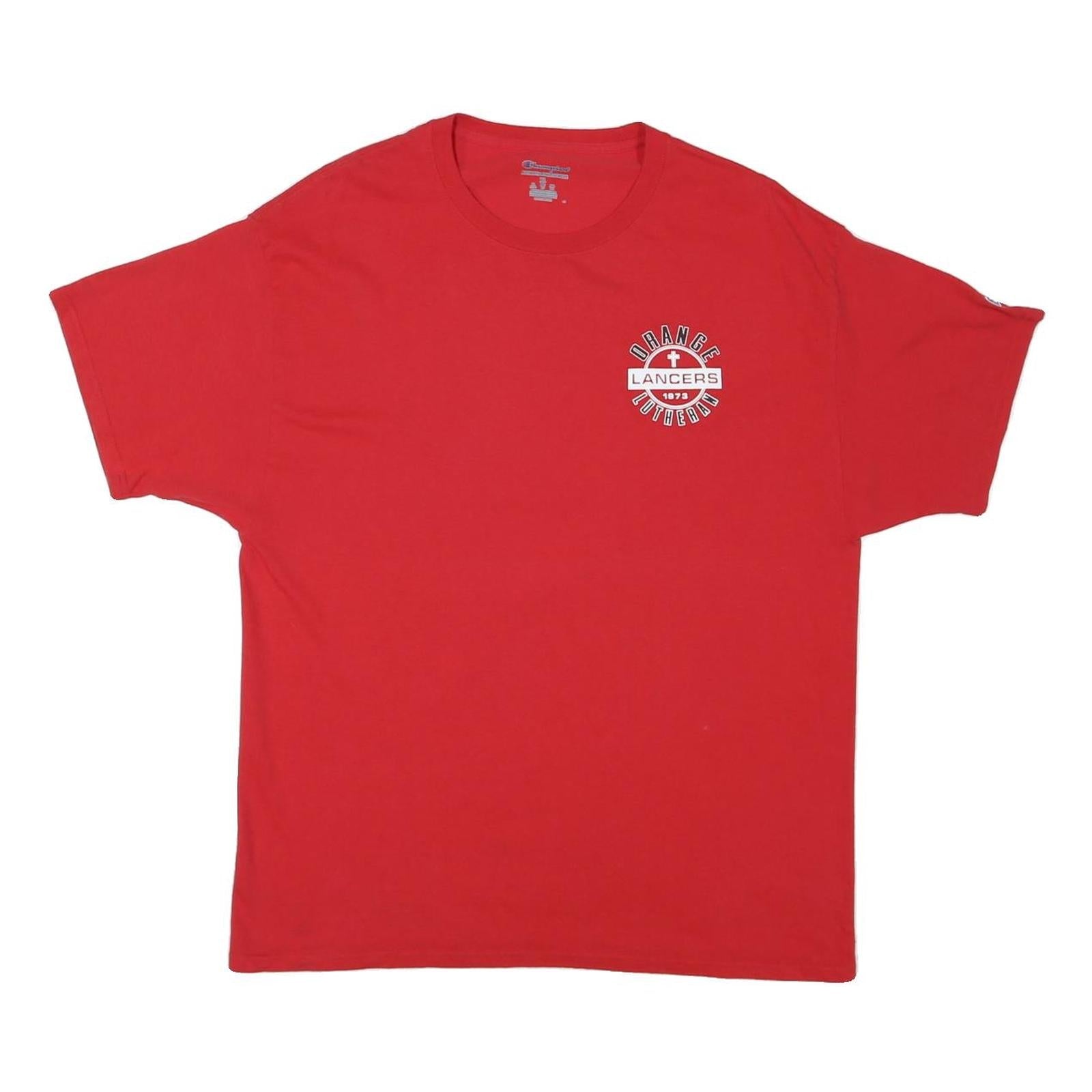 CHAMPION Mens Red Orange Lancers Graphic T-Shirt XL Short Sleeve Crew Neck Refurbished - N/A refurbished available on Cerqular