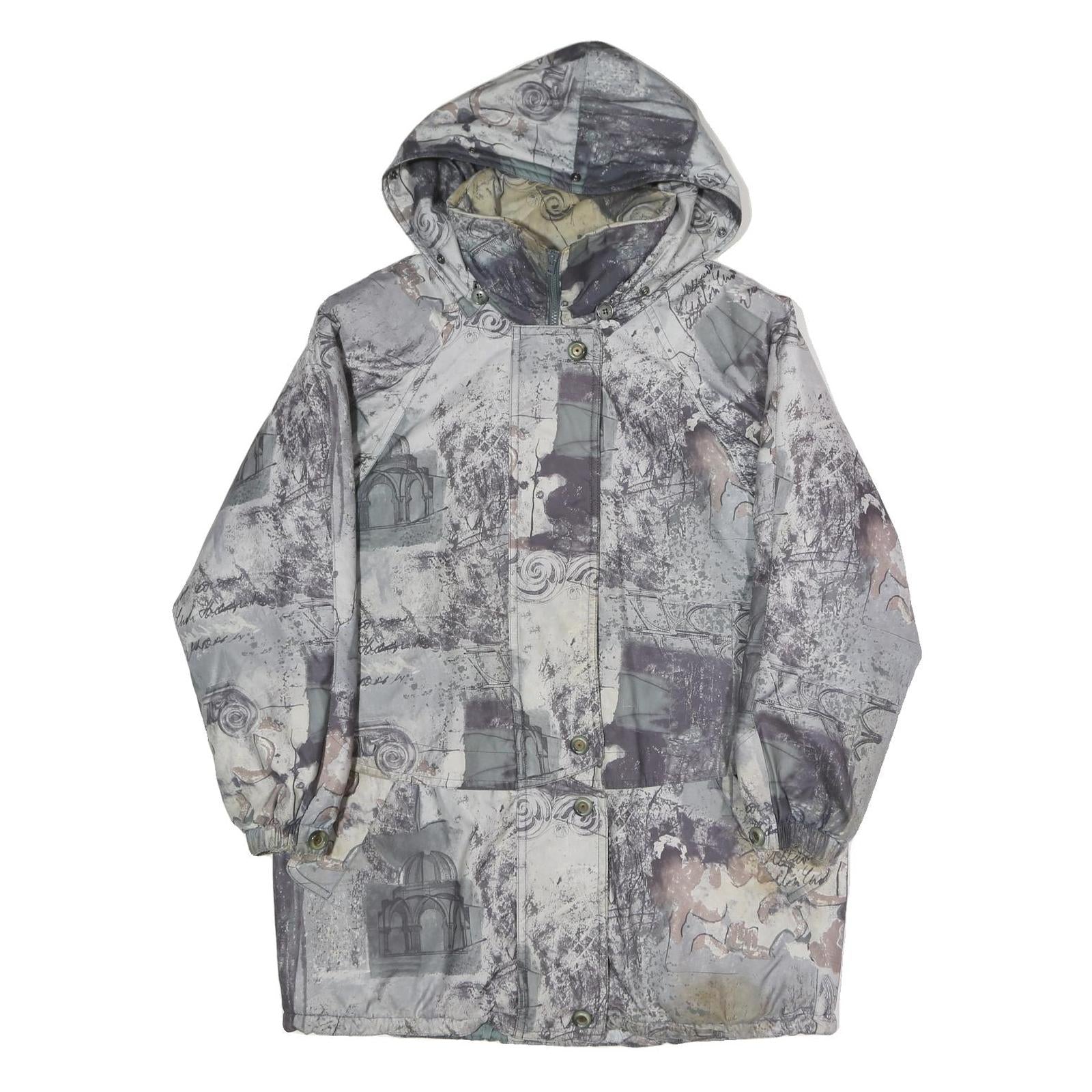 FUCHS & SCHMITT Womens Grey Jacket L Polyester Blend Printed Zip Hooded Casual Refurbished - N/A refurbished available on Cerqular
