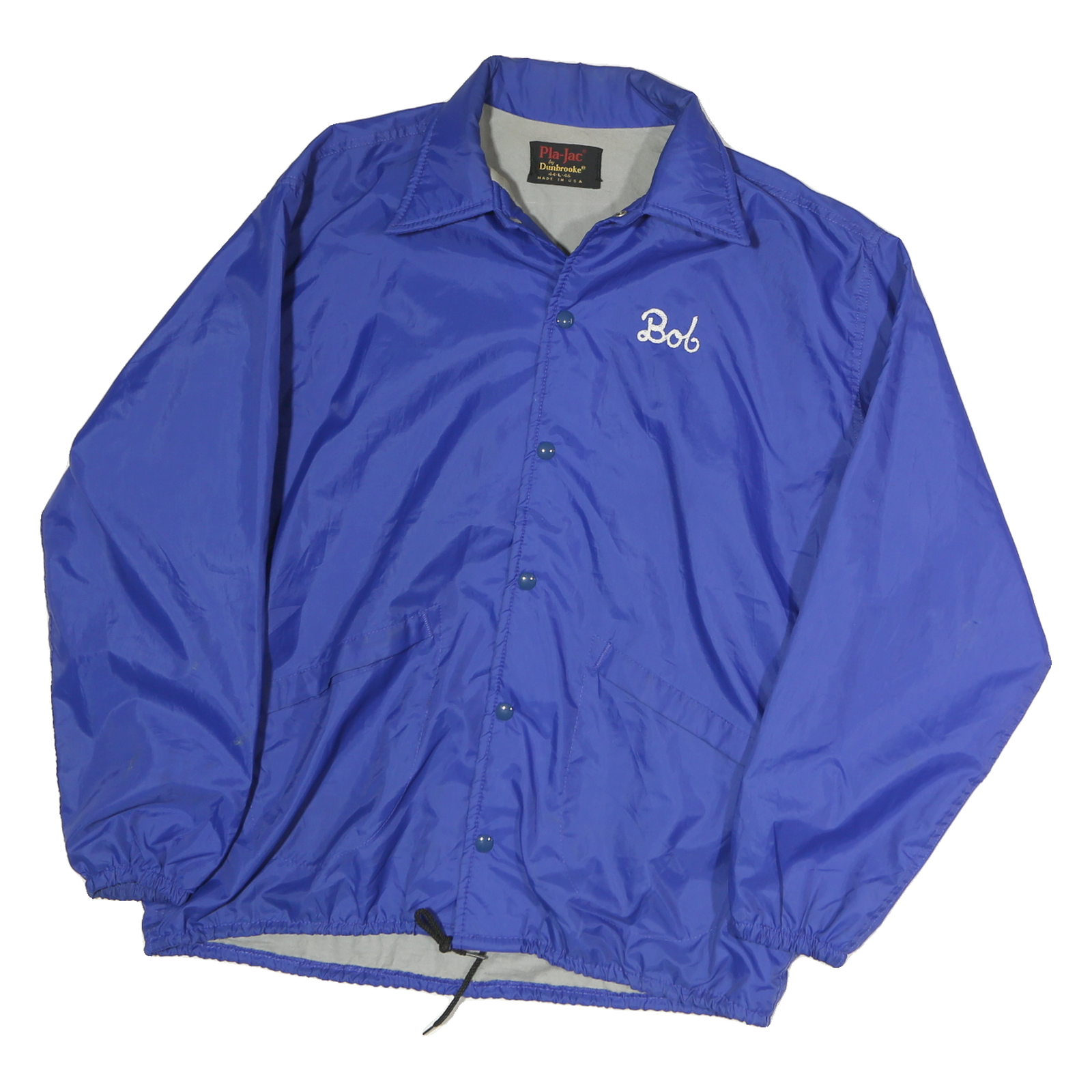 PLA-JAK Mens Blue Sportsmans Club Jacket L Nylon Button Front Plain Refurbished - N/A refurbished available on Cerqular