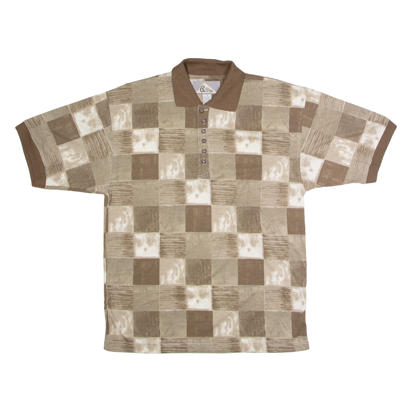 Buy BLUE JEANS Mens Polo Shirt Brown 90s Check M Refurbished - $15.59 BLUE JEANS Mens Polo Shirt Brown 90s Check M Refurbished - N/A refurbished available on Cerqular