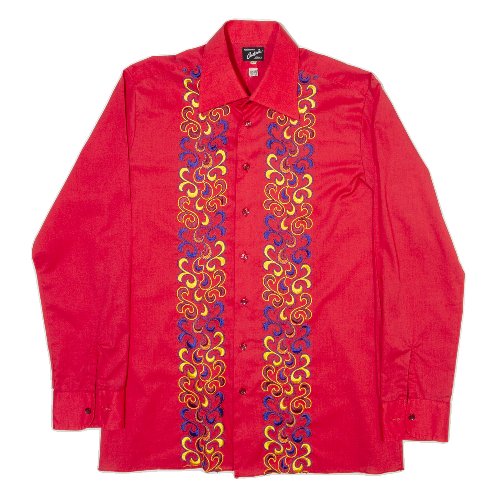 CMTIAL Mens Shirt Red Floral Long Sleeve M Refurbished - N/A refurbished available on Cerqular