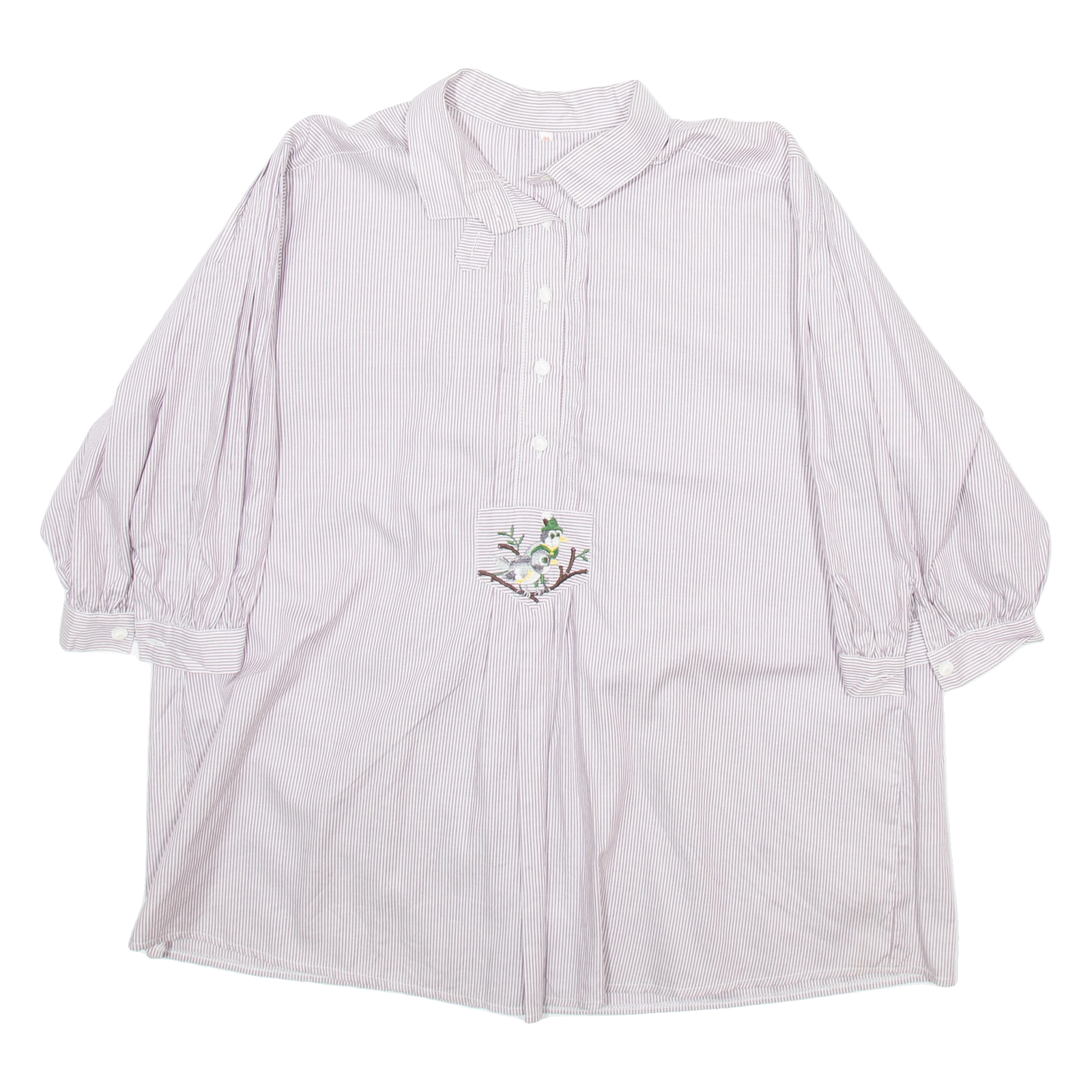 Womens Printed Shirt Brown Collared 3/4 Sleeve Striped XL Refurbished - N/A refurbished available on Cerqular