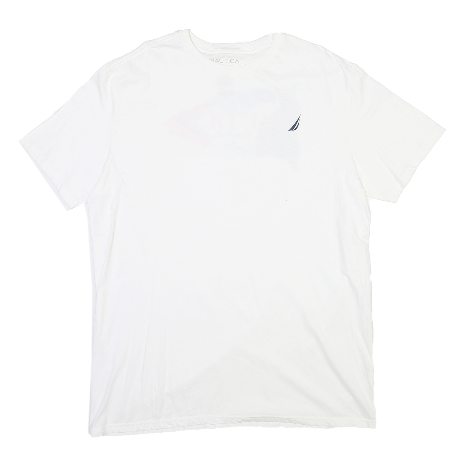 NAUTICA Mens White XL Short Sleeve Crew Neck Graphic T-Shirt Cotton Blend Refurbished - N/A refurbished available on Cerqular
