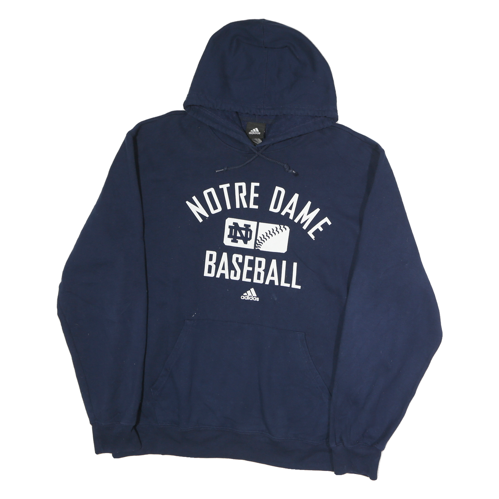 ADIDAS Mens Navy Blue Notre Dame Baseball Pullover Hoodie L Cotton Sports Refurbished - N/A refurbished available on Cerqular