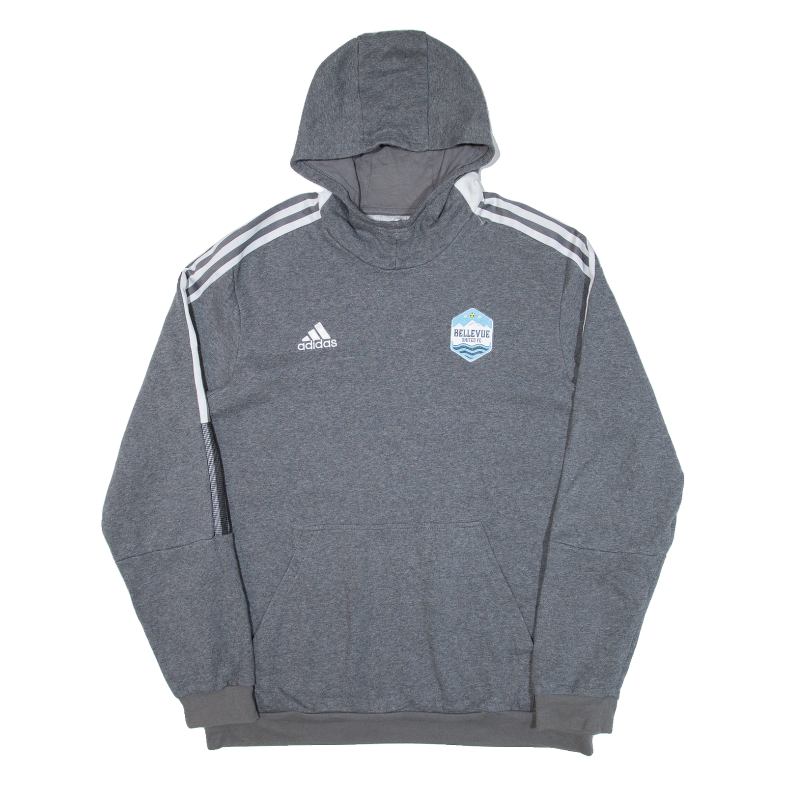 ADIDAS Bellevue United Fc Mens Grey Hoodie XL Refurbished - N/A refurbished available on Cerqular