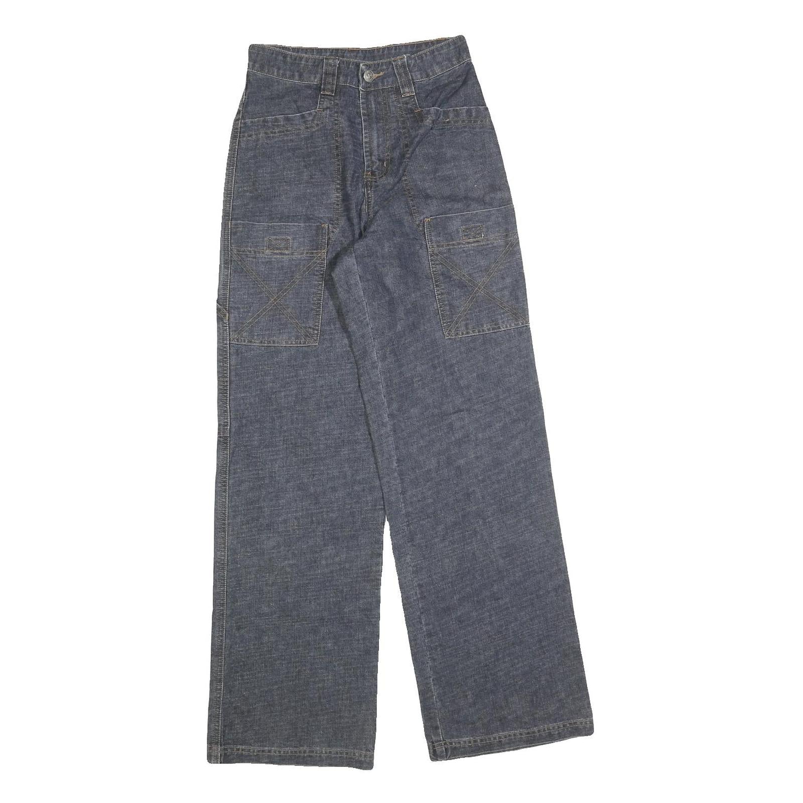YI JUE Womens Jeans Blue Relaxed Straight Denim W24 L30 Wide Leg Pockets Refurbished - N/A refurbished available on Cerqular