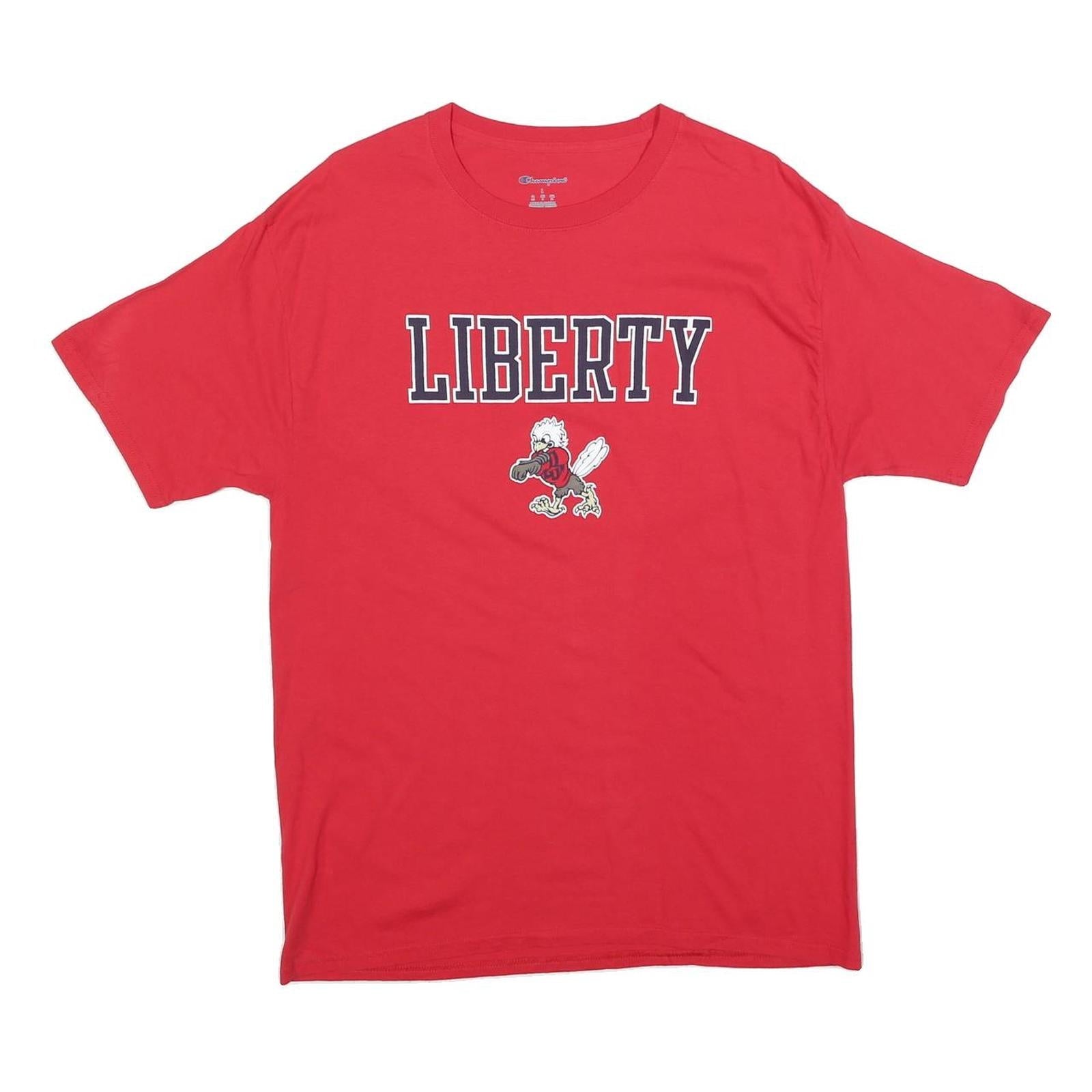 CHAMPION Mens Red Liberty Graphic T-Shirt L Short Sleeve Crew Neck Refurbished - N/A refurbished available on Cerqular