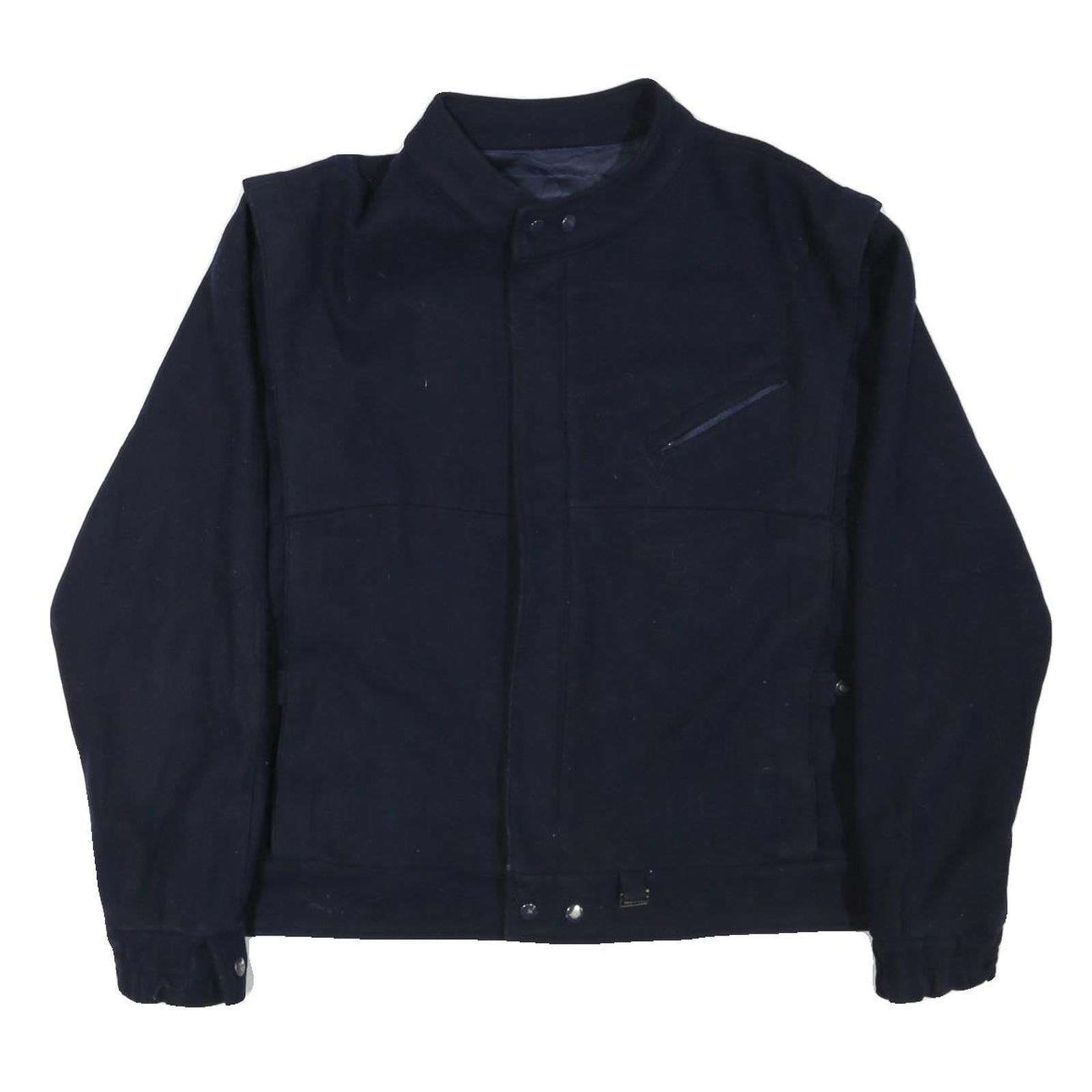 REPORTER Mens Navy Blue Zip Jacket L Cotton Blend Casual Outerwear Refurbished - N/A refurbished available on Cerqular