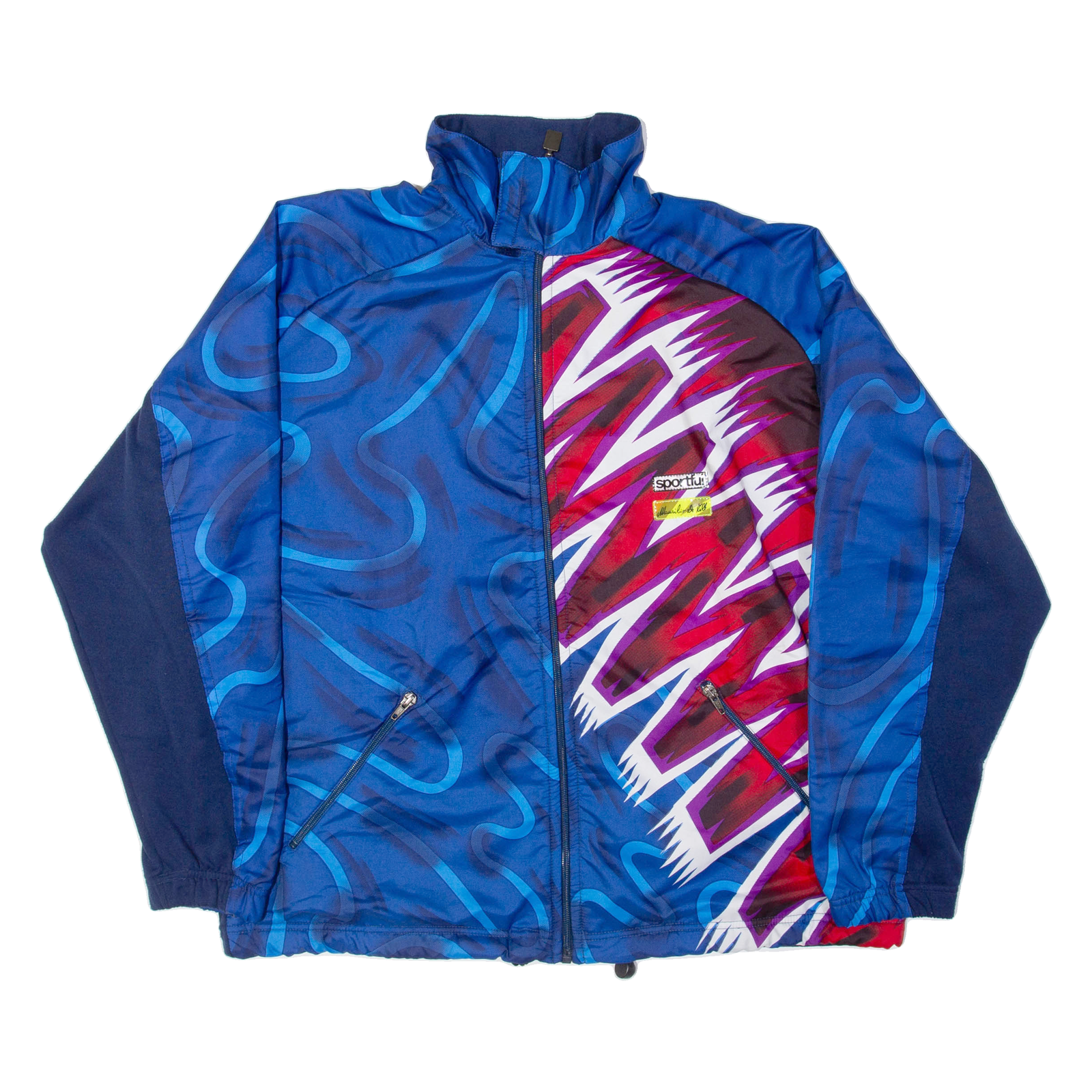 SPORTFUL Fleece Lined Mens Track Jacket Blue Geometric 2XL Refurbished - N/A refurbished available on Cerqular