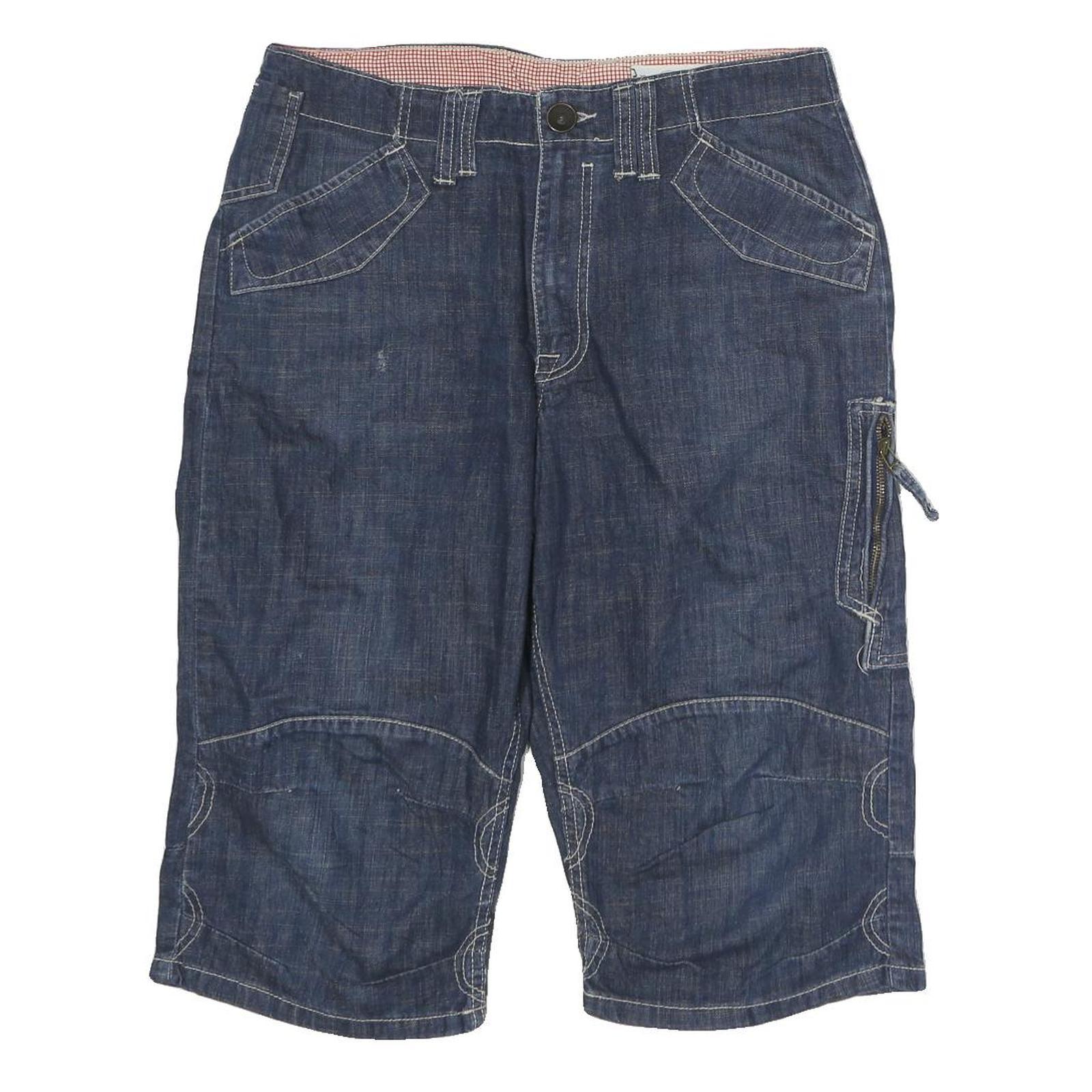SPF Mens Shorts Blue Cargo Denim L W34 Casual Summerwear Refurbished - N/A refurbished available on Cerqular