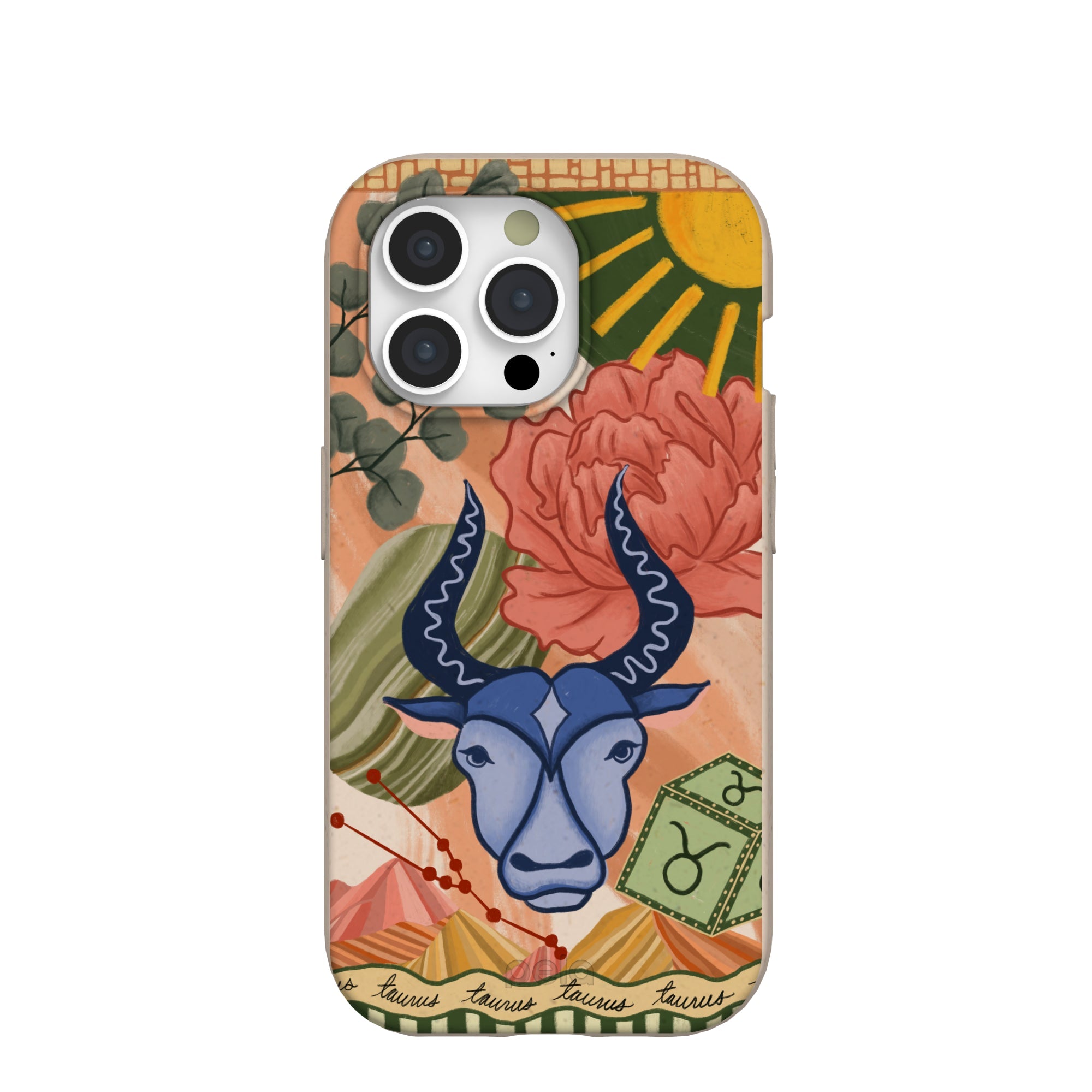 Seashell Taurus Bull iPhone 15 Pro Case Refurbished - Pela Case refurbished available on Cerqular