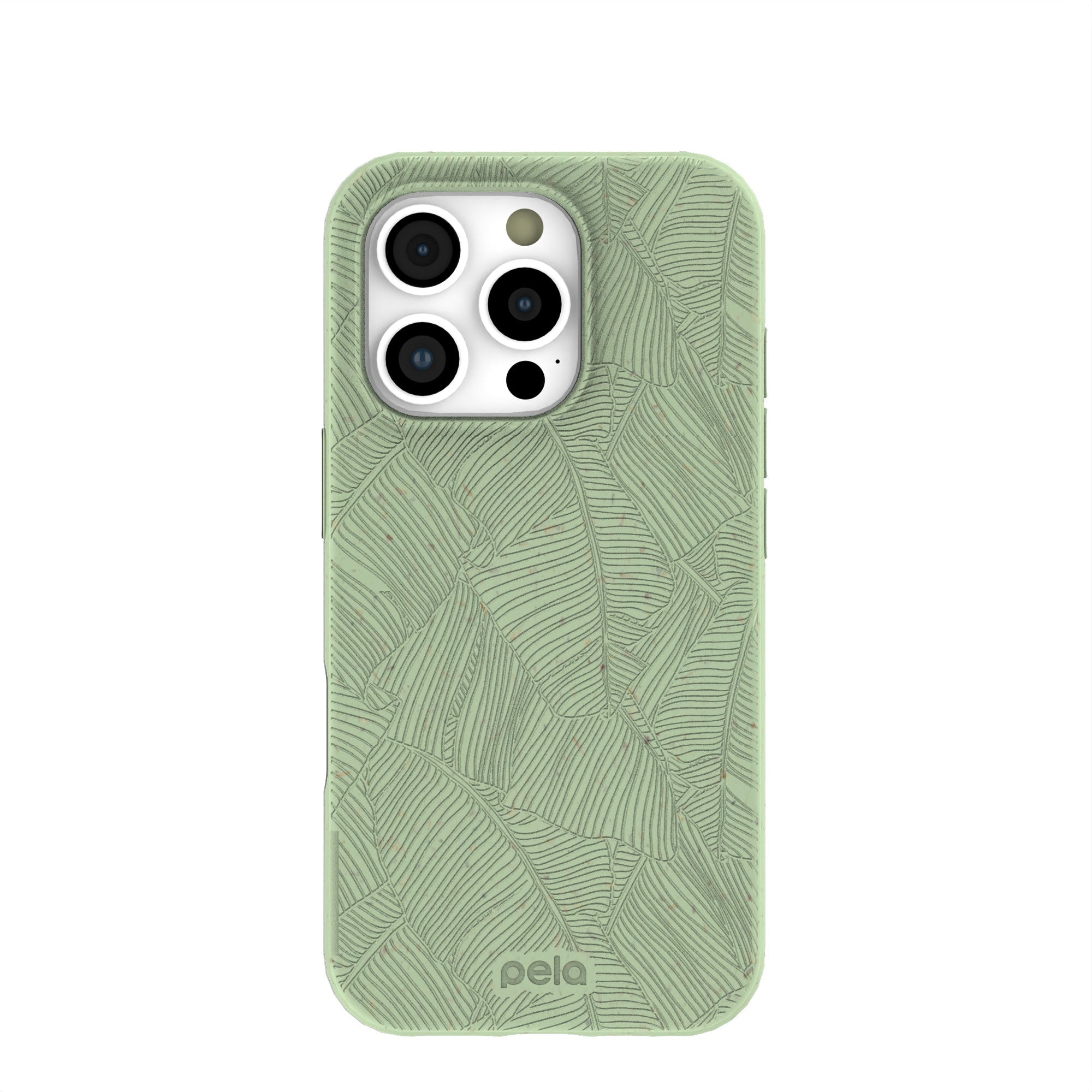 Sage Green Lushy Leaves iPhone 16 Pro Case Refurbished - Pela Case refurbished available on Cerqular