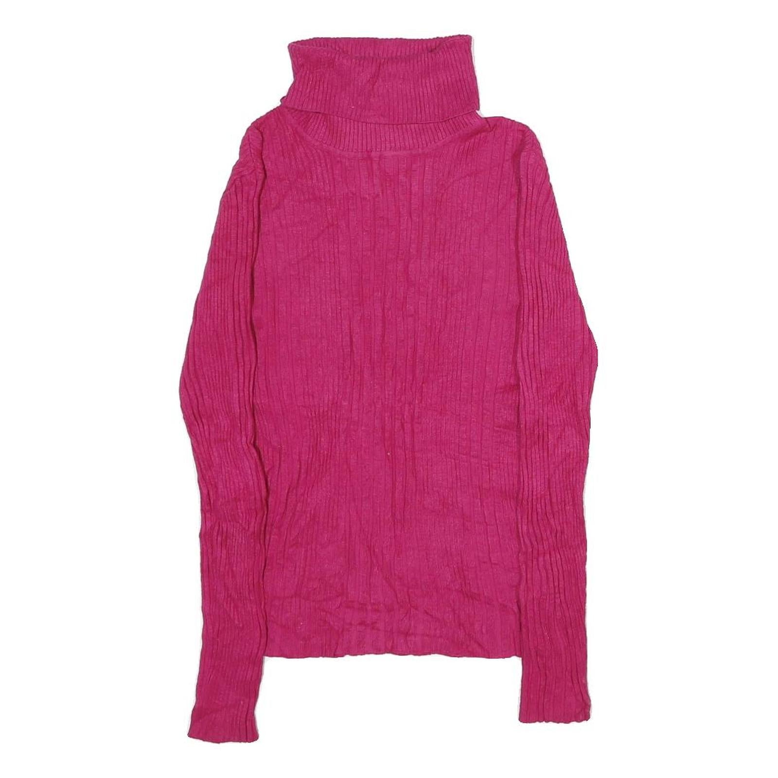 NO BOUNDARIES Womens Pink Plain Jumper Roll Neck Basic Knit Size S Lightweight Refurbished - N/A refurbished available on Cerqular