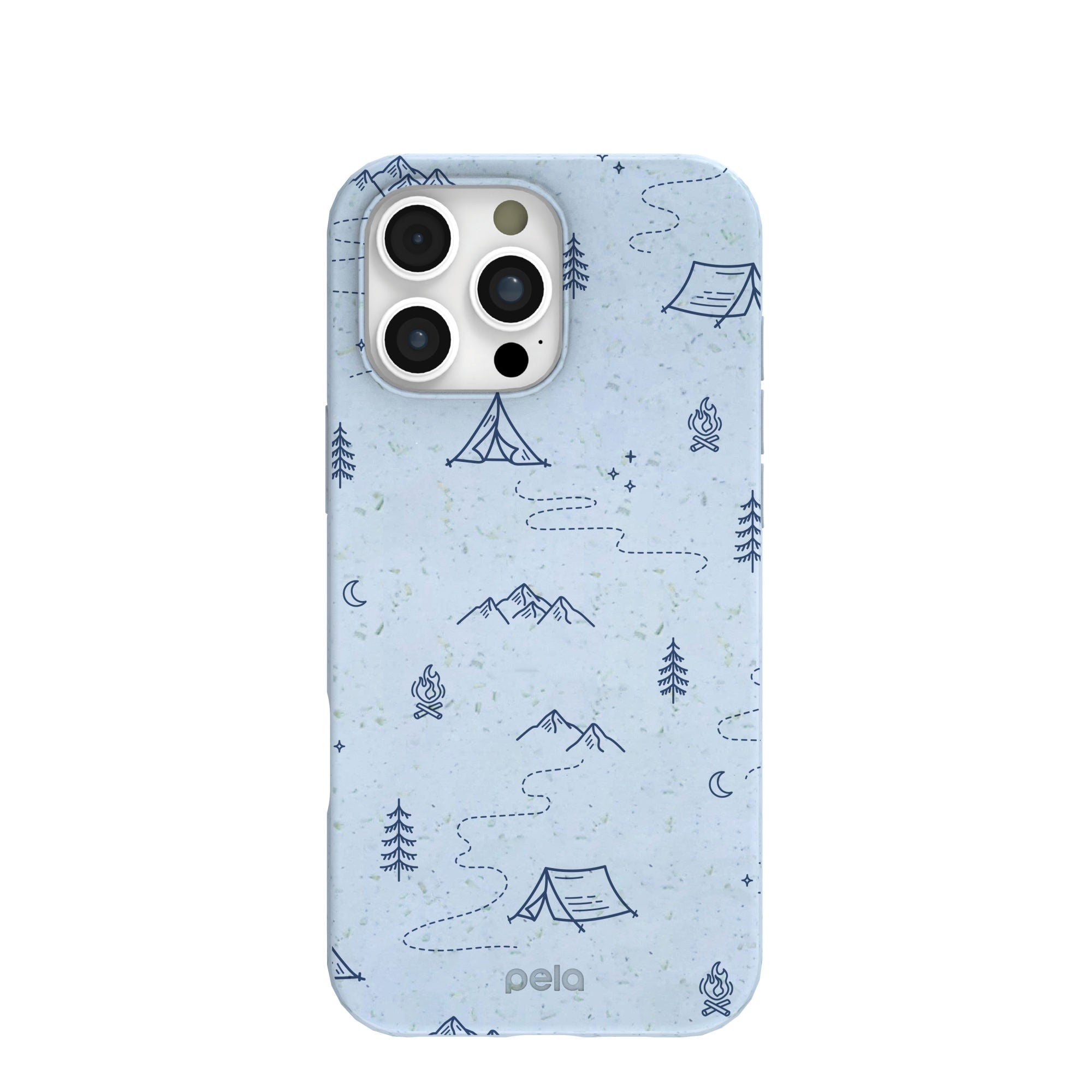Powder Blue Camp Nights iPhone 16 Pro Max Case Refurbished - Pela Case refurbished available on Cerqular