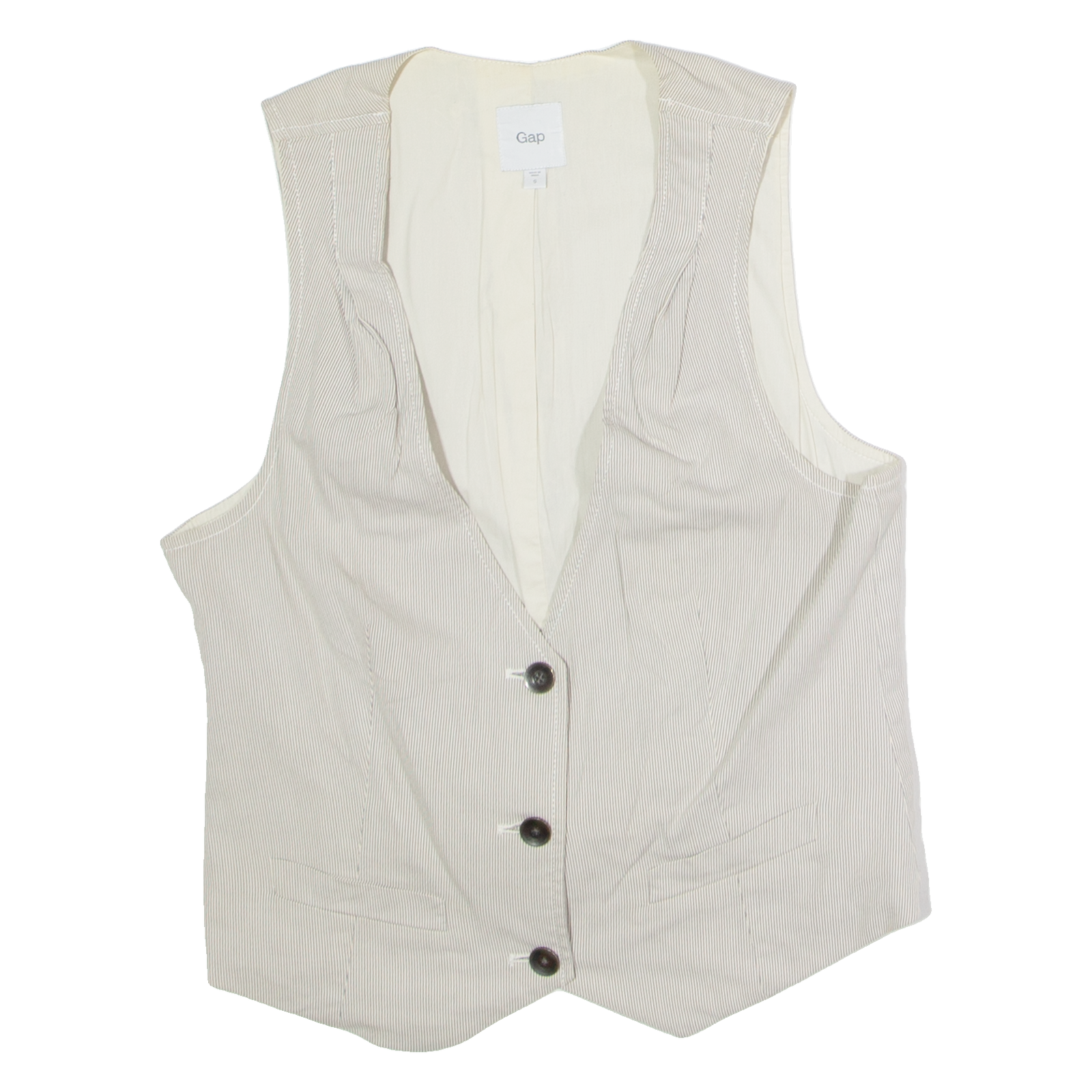 GAP Womens Blazer Waistcoat Grey Striped S Refurbished - N/A refurbished available on Cerqular
