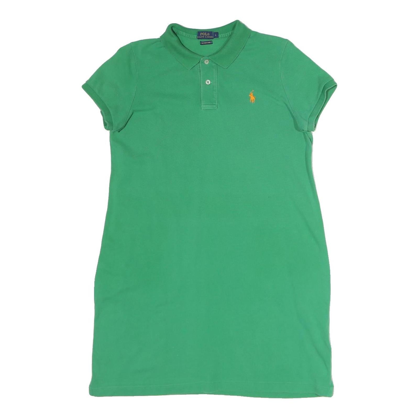 POLO RALPH LAUREN Womens Green Cotton Polo Shirt Dress Short Sleeve L Refurbished - N/A refurbished available on Cerqular