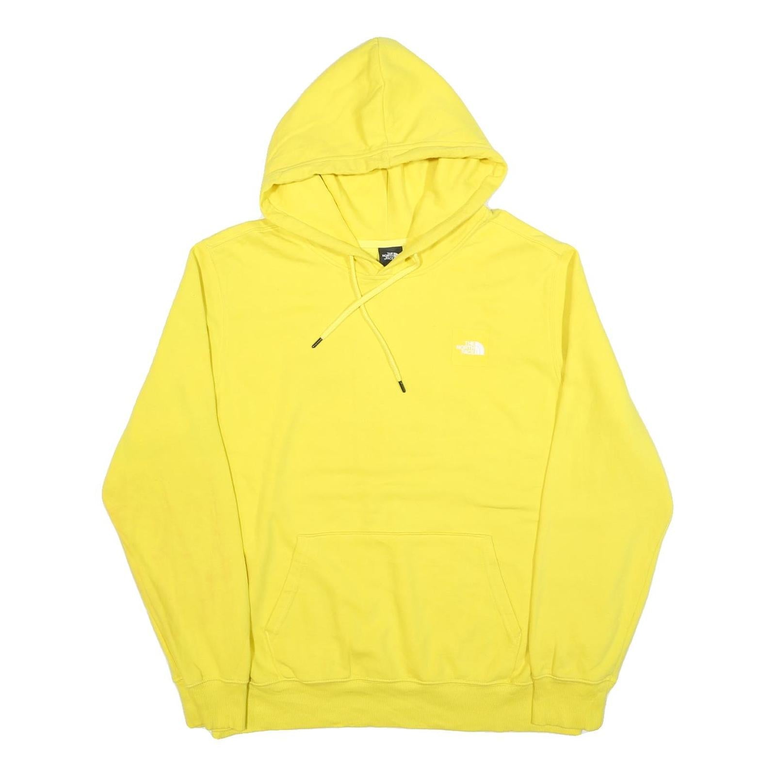 THE NORTH FACE Mens Yellow Hoodie L Cotton Blend Pullover Logo Print Casual Wear Refurbished - N/A refurbished available on Cerqular