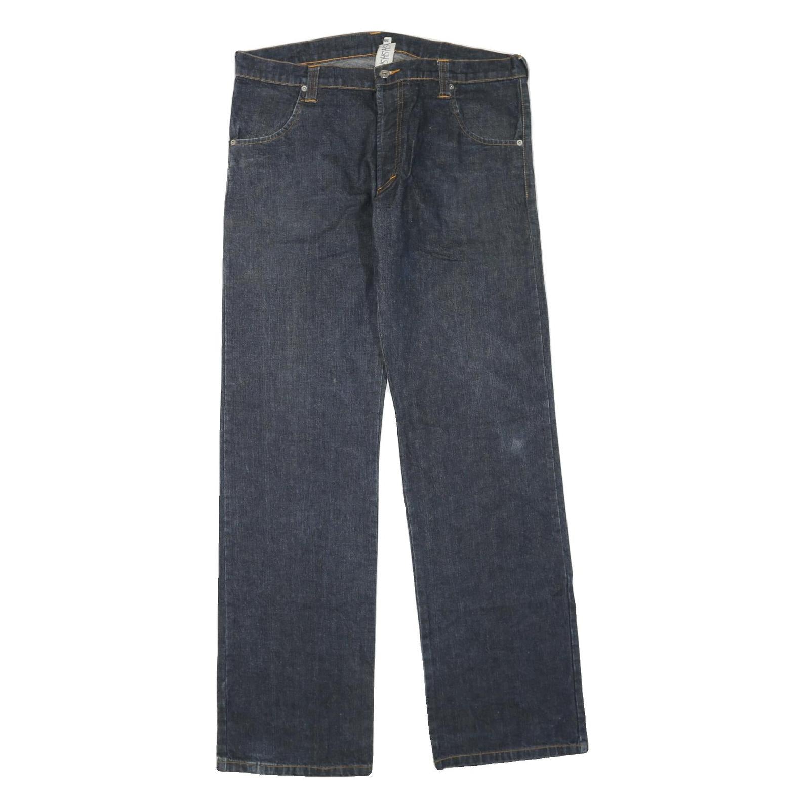SASCH CLOTHING Mens Regular Fit Blue Denim Jeans W38 L35 Zip Closure Classic Refurbished - N/A refurbished available on Cerqular