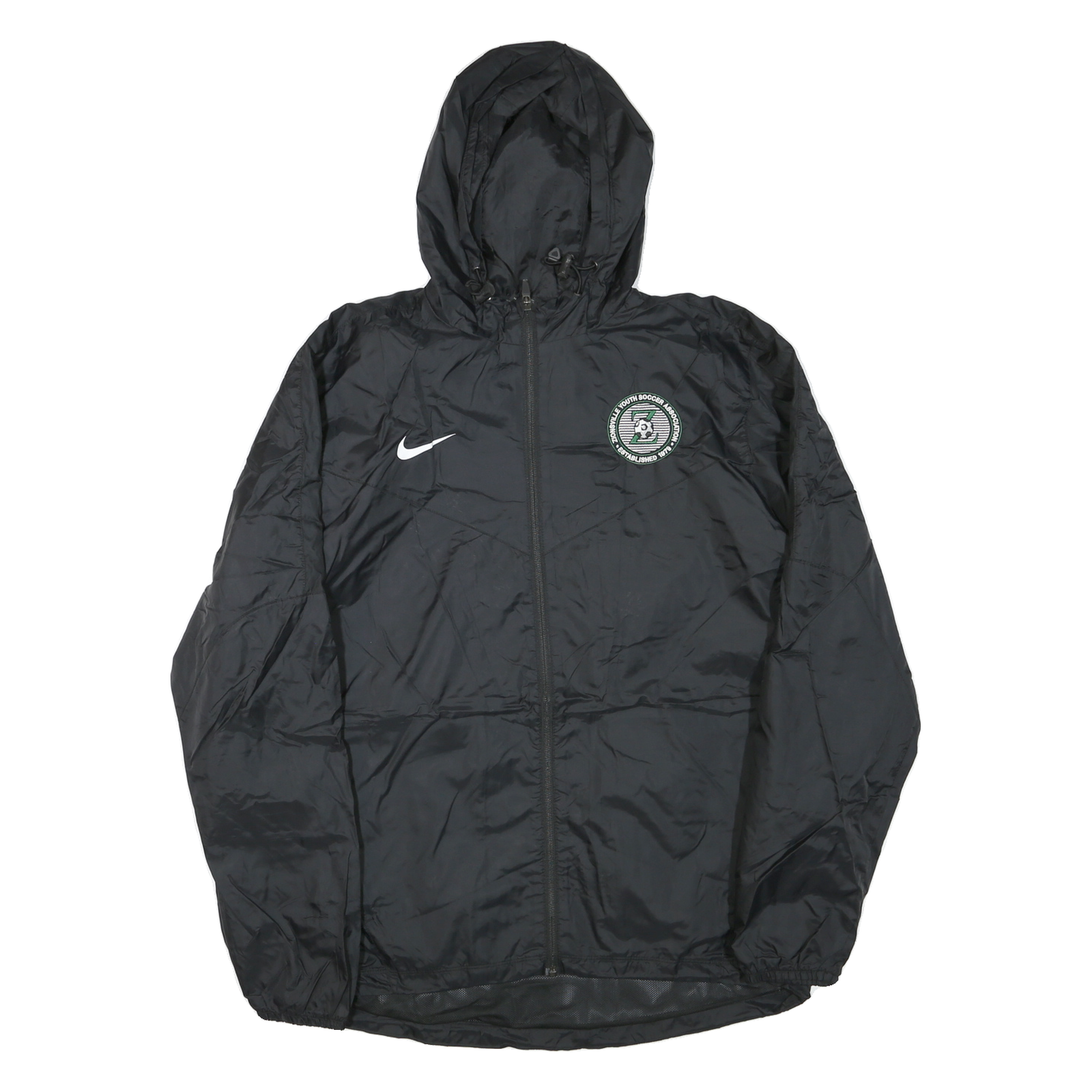 Buy NIKE Mens Black Sports Logo Zip Jacket M Polyester Blend Lightweight Hooded Refurbished - $37.69 NIKE Mens Black Sports Logo Zip Jacket M Polyester Blend Lightweight Hooded Refurbished - N/A refurbished available on Cerqular
