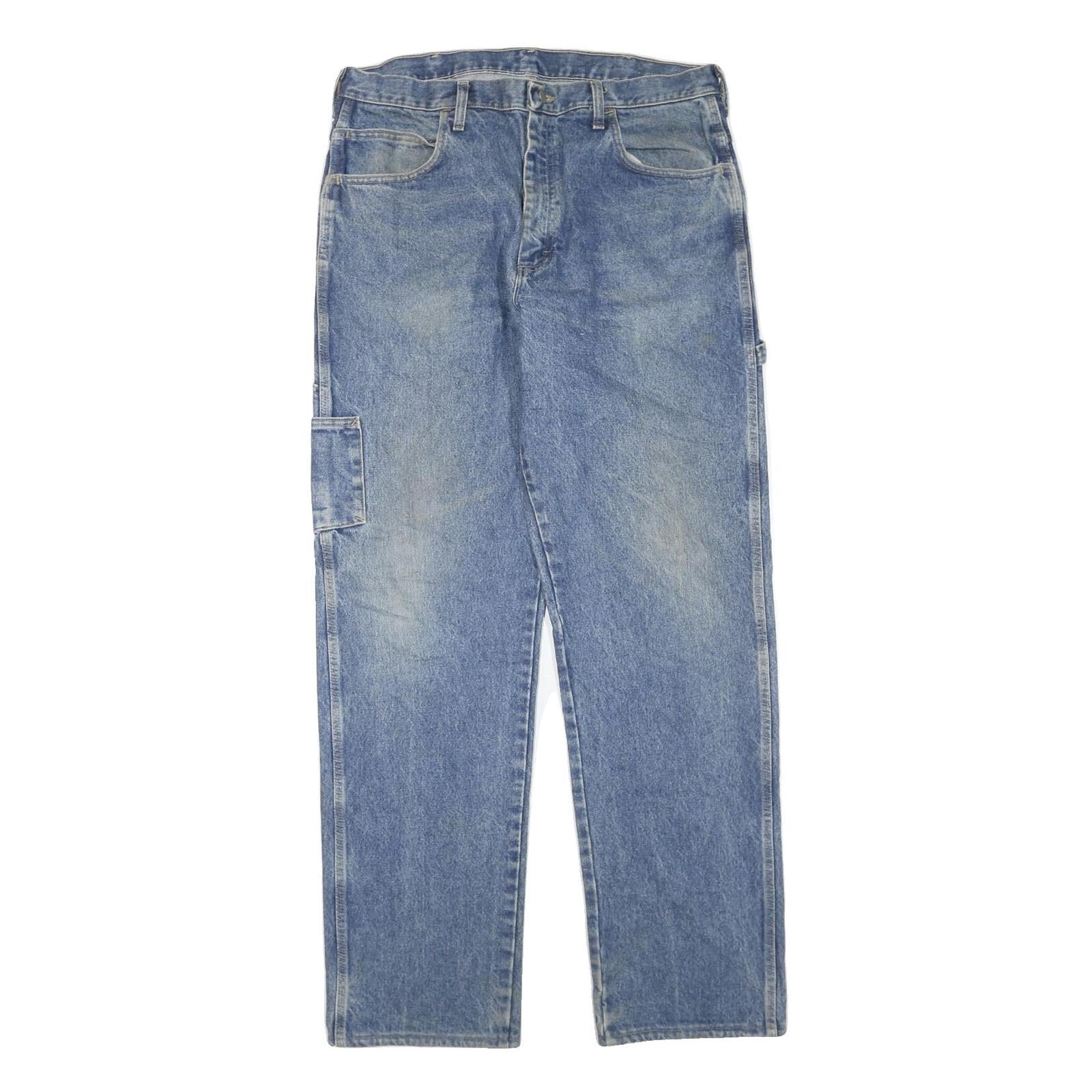 CARHARTT Mens Regular Fit Blue Denim Straight Jeans W38 L35 Workwear Refurbished - N/A refurbished available on Cerqular