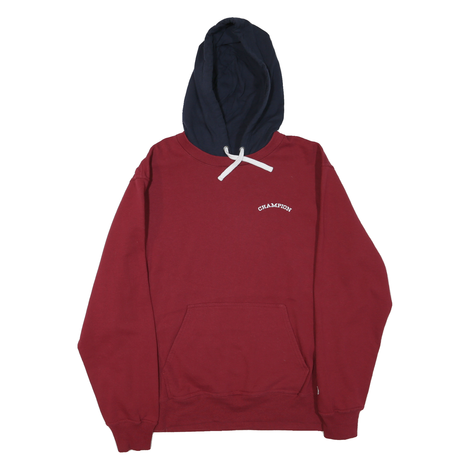 CHAMPION Mens Red & Navy Pullover Hoodie L Cotton Blend Casual Sweatshirt Refurbished - N/A refurbished available on Cerqular