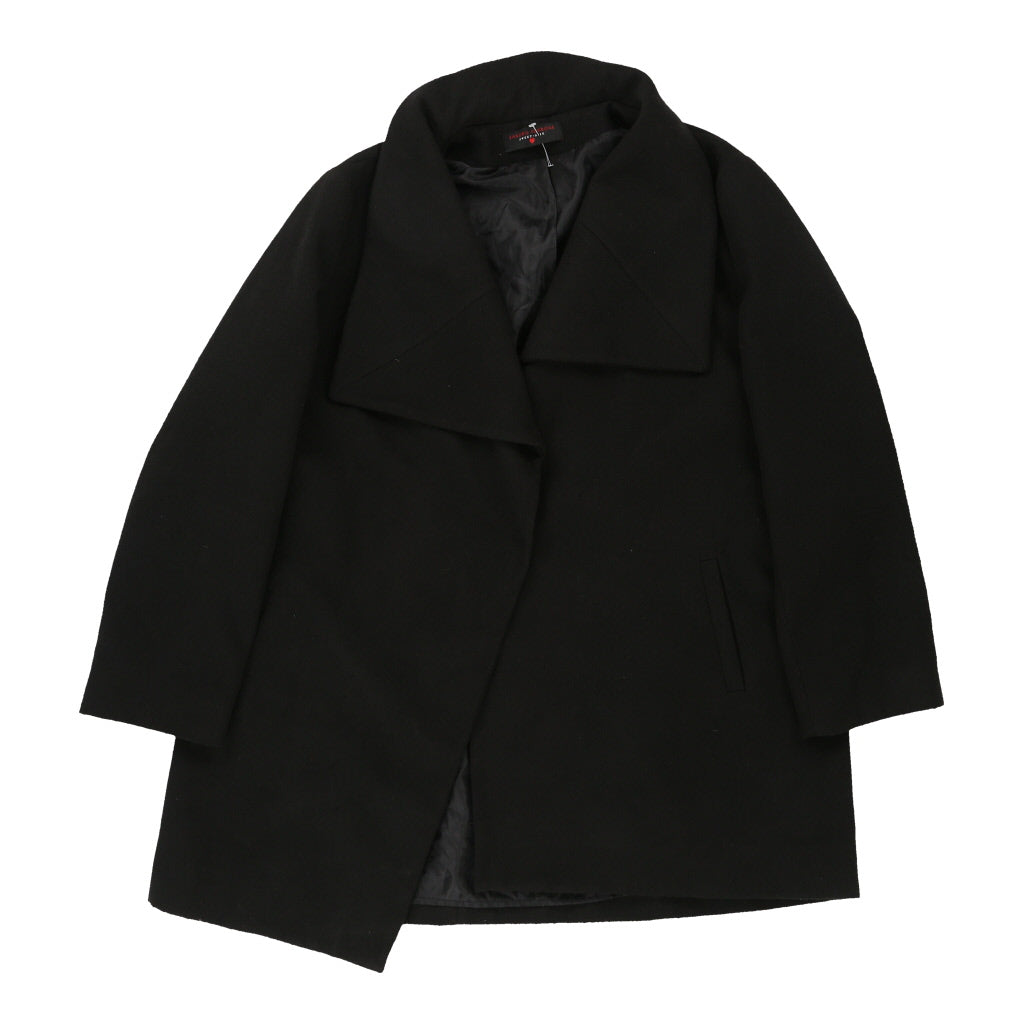 Sandro Ferrone Coat - XL Black Wool Refurbished - Thrifted (note: this is a term often used to describe second- refurbished available on Cerqular