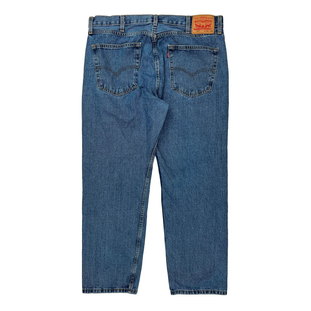 505 Levis Jeans - 38W 30L Blue Cotton Refurbished - Thrifted (note: this is a term often used to describe second- refurbished available on Cerqular