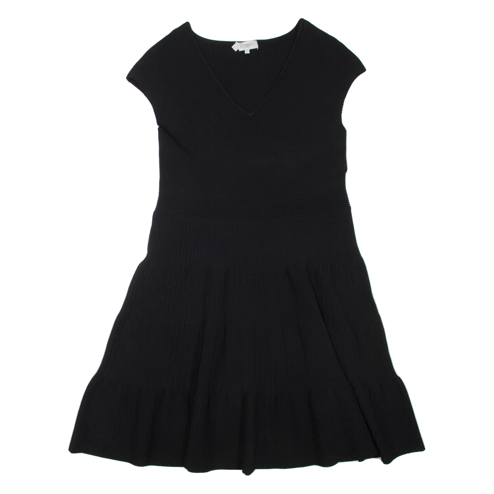 HOBBS LONDON Womens Day Dress Black Viscose Sleeveless Knee Length UK 16 Refurbished - N/A refurbished available on Cerqular