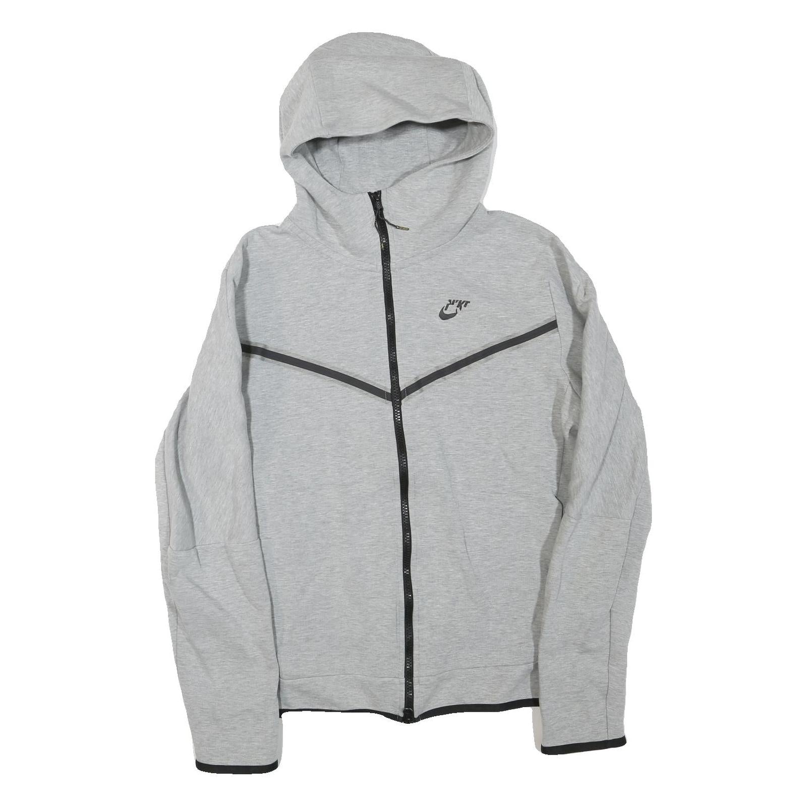 NIKE Mens Grey & Black Pullover Regular Fit S Cotton Blend Zip Hoodie With Refurbished - N/A refurbished available on Cerqular