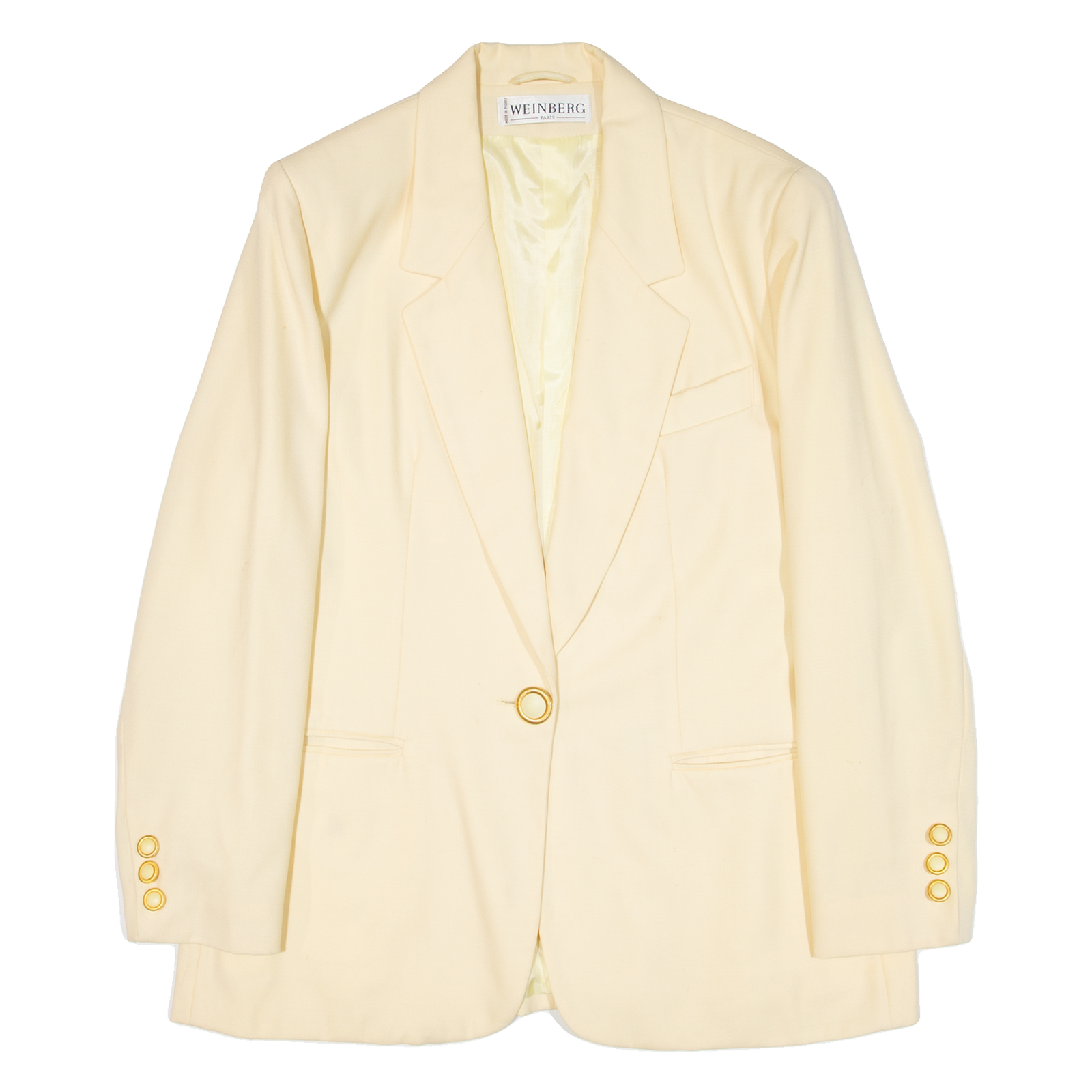 WEINBERG Womens Blazer Jacket Yellow Knit Wool L Refurbished - N/A refurbished available on Cerqular