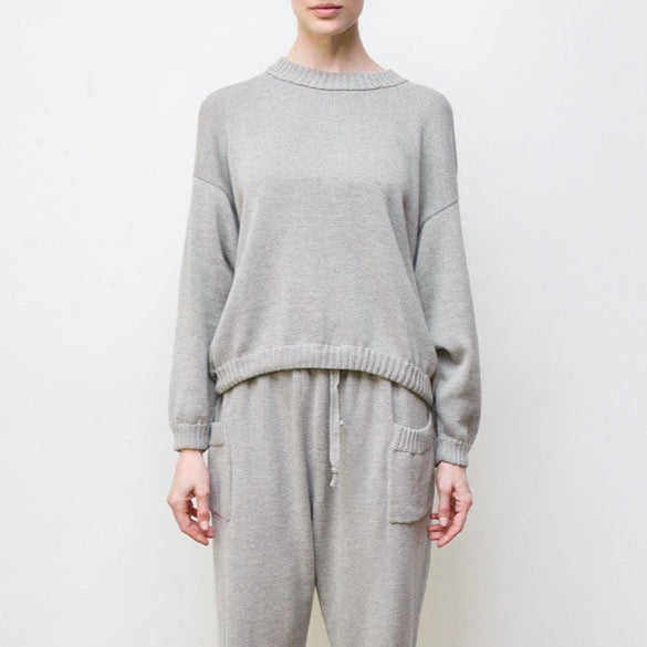 Mimi Hand-Loomed Pima Cotton Sweater - Grey | Size: small Refurbished - N/A (Note: There is no well-known brand called "AR refurbished available on Cerqular