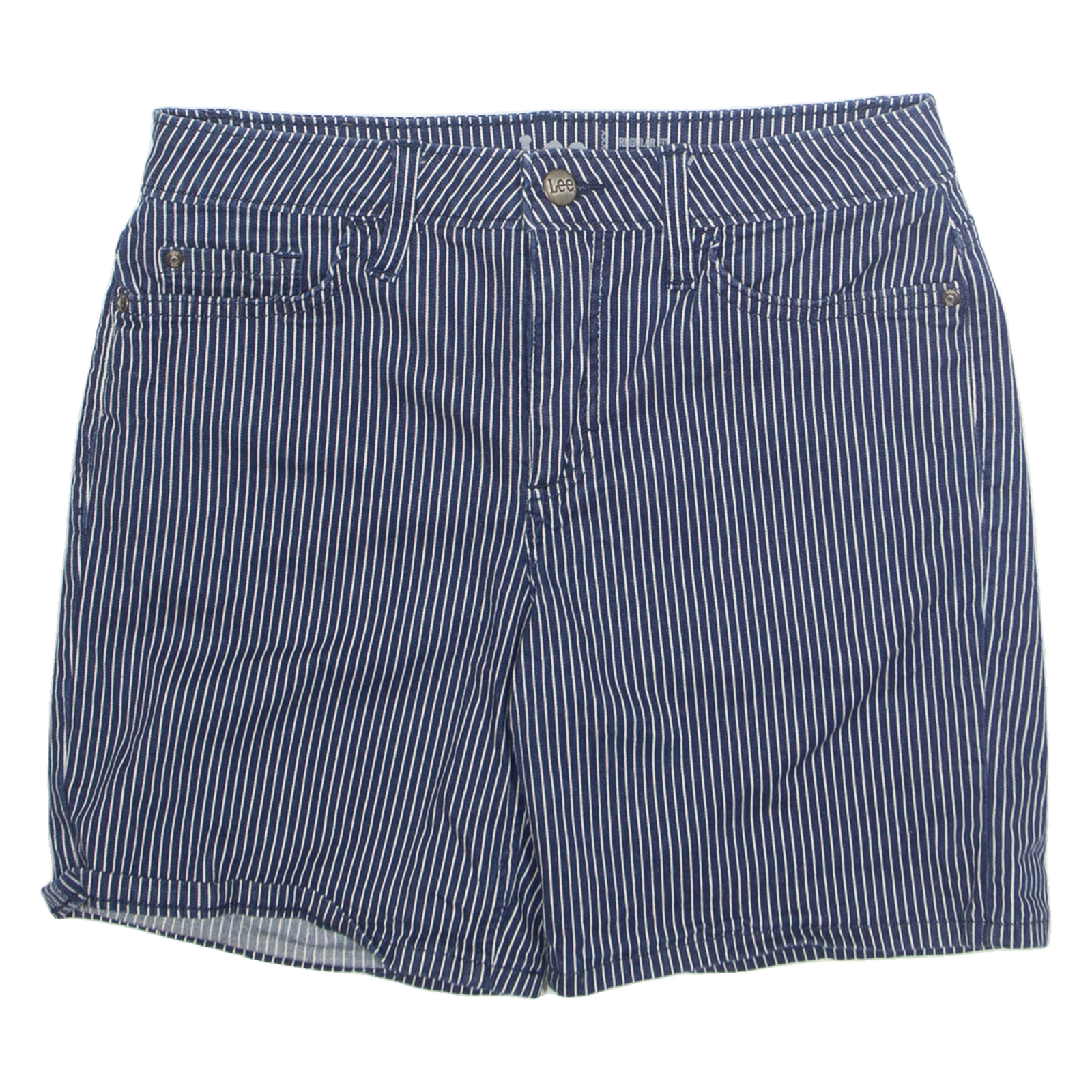 LEE Mid Rise Womens Denim Shorts Blue Striped M W30 Refurbished - N/A refurbished available on Cerqular