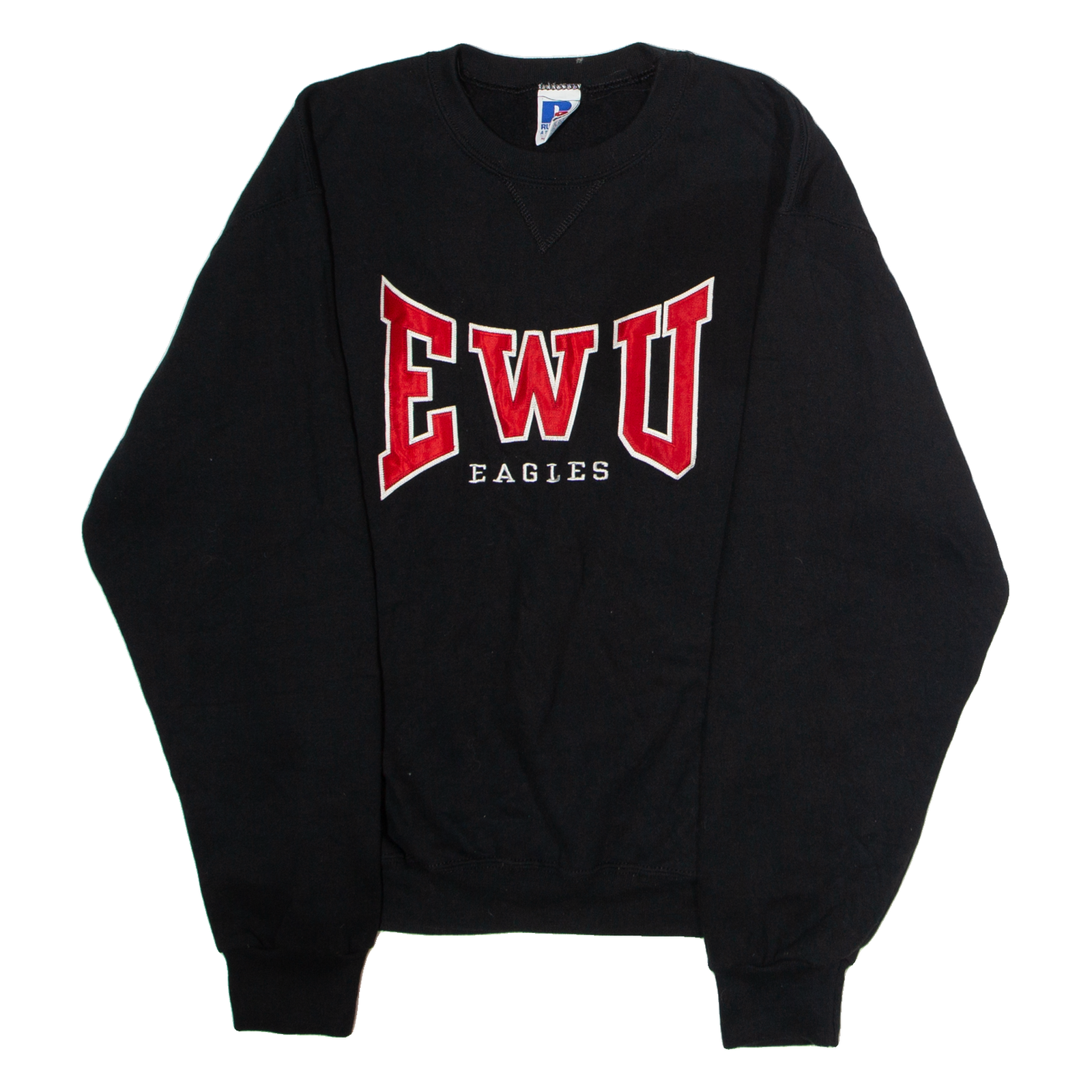 RUSSELL ATHLETIC EWU Eagles Mens Sweatshirt Black Crew Neck 90s USA M Refurbished - N/A refurbished available on Cerqular