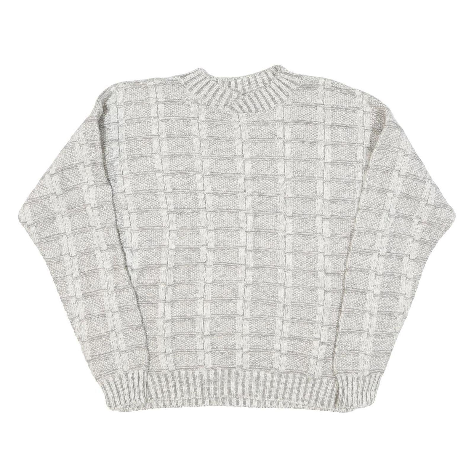 CROSSINGS Mens Cream Patterned Jumper Crew Neck Basic Knit L Wool Blend Refurbished - N/A refurbished available on Cerqular