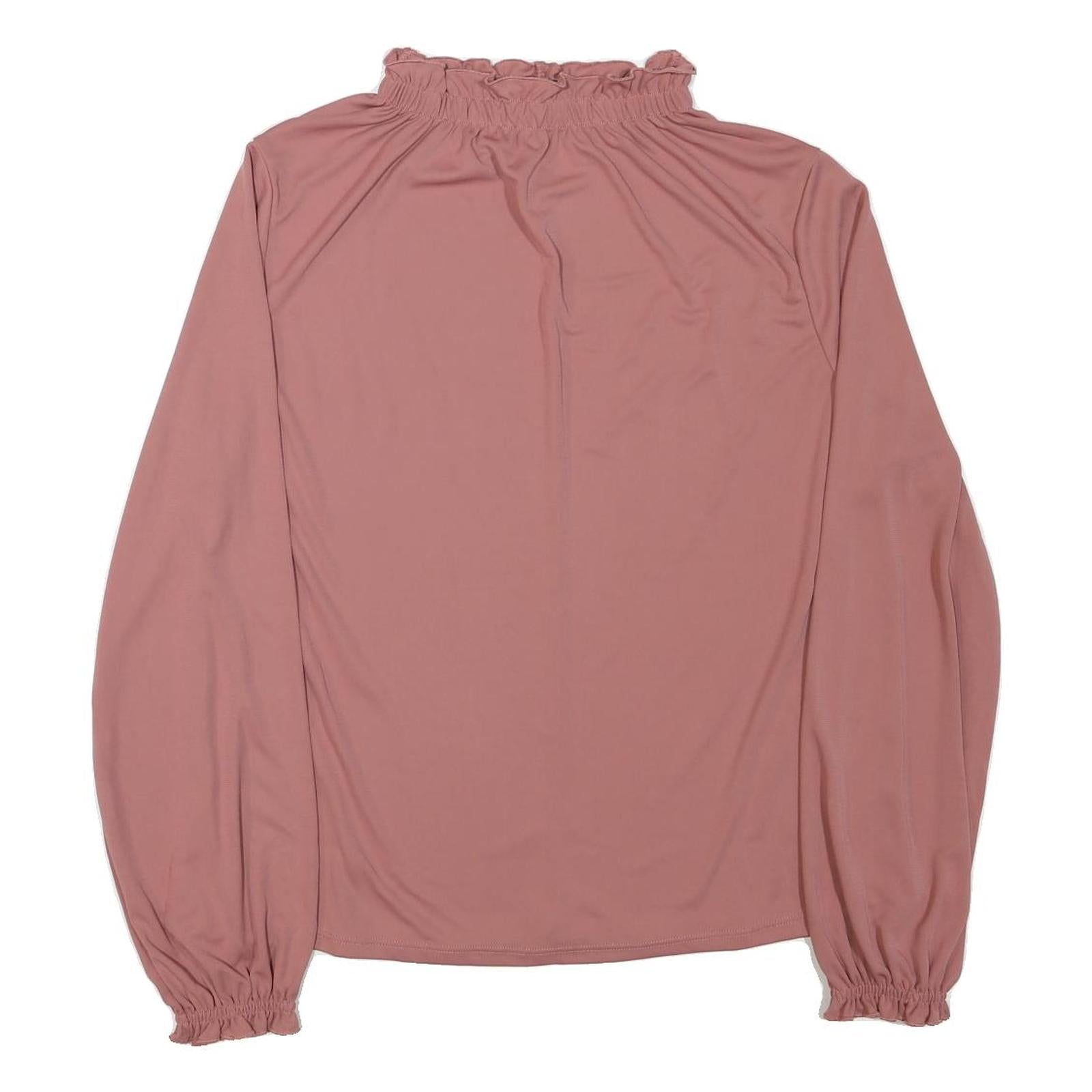 ZARA Womens Pink Basic Long Sleeve High Neck Top M Elegant Refurbished - N/A refurbished available on Cerqular