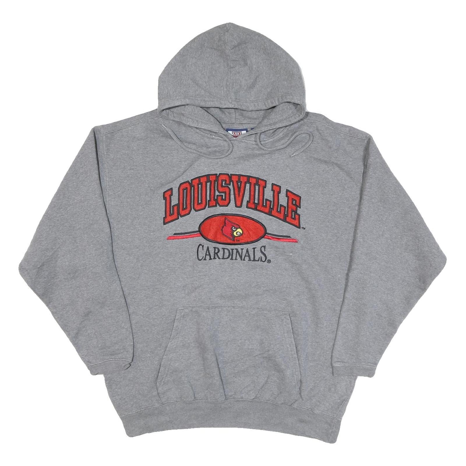 VARSITY ATHLETIC Womens Grey Louisville Cardinals Hooded Pullover XL Cotton Refurbished - N/A refurbished available on Cerqular
