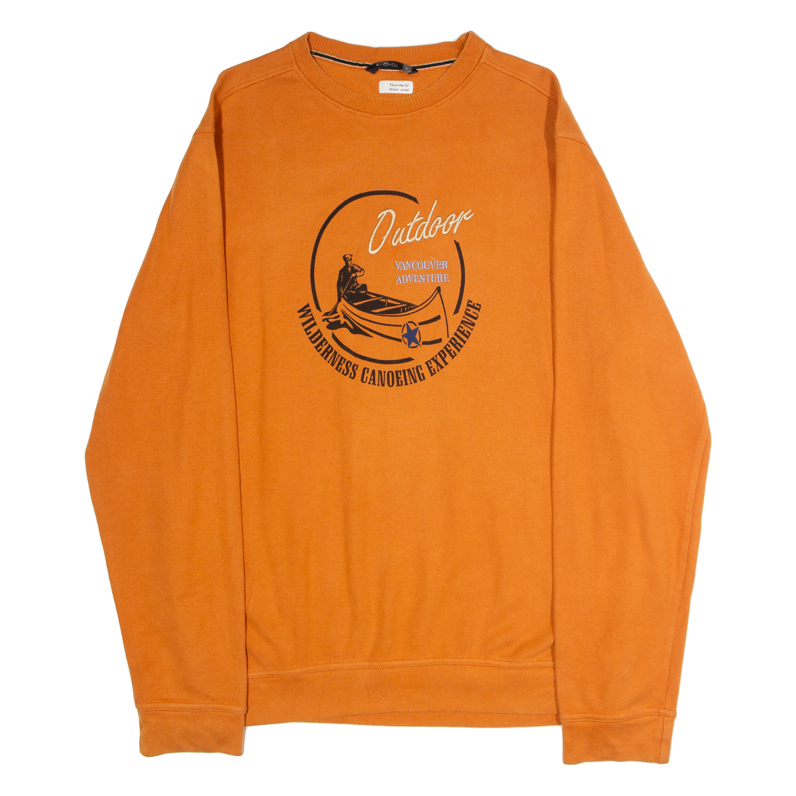 CASUALX Outdoor Canoeing Embroidery Mens Patterned Jumper Orange Crew Neck XL Refurbished - N/A refurbished available on Cerqular