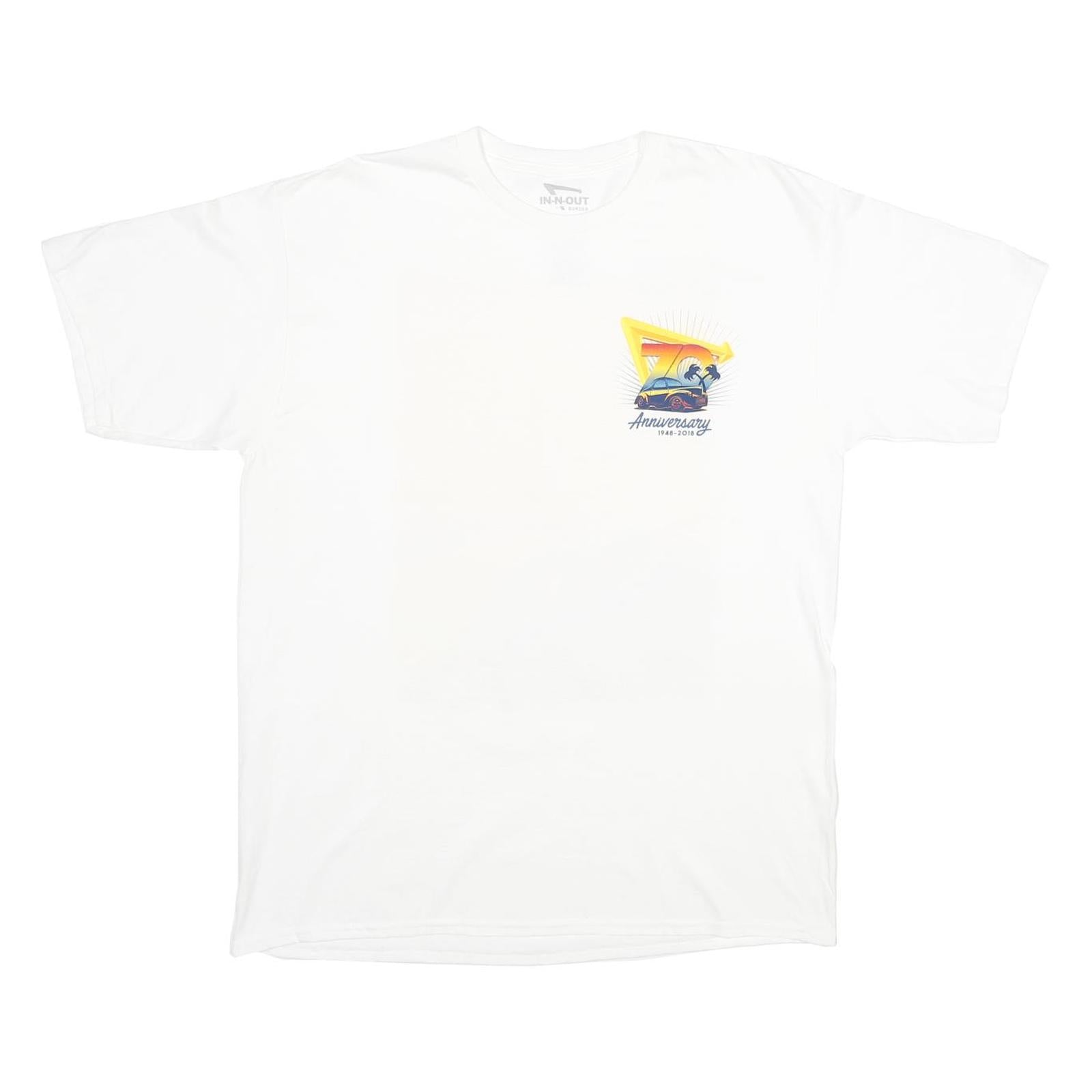 IN-N-OUT Mens White 70th Anniversary Graphic T-Shirt L Short Sleeve Crew Neck Refurbished - N/A refurbished available on Cerqular