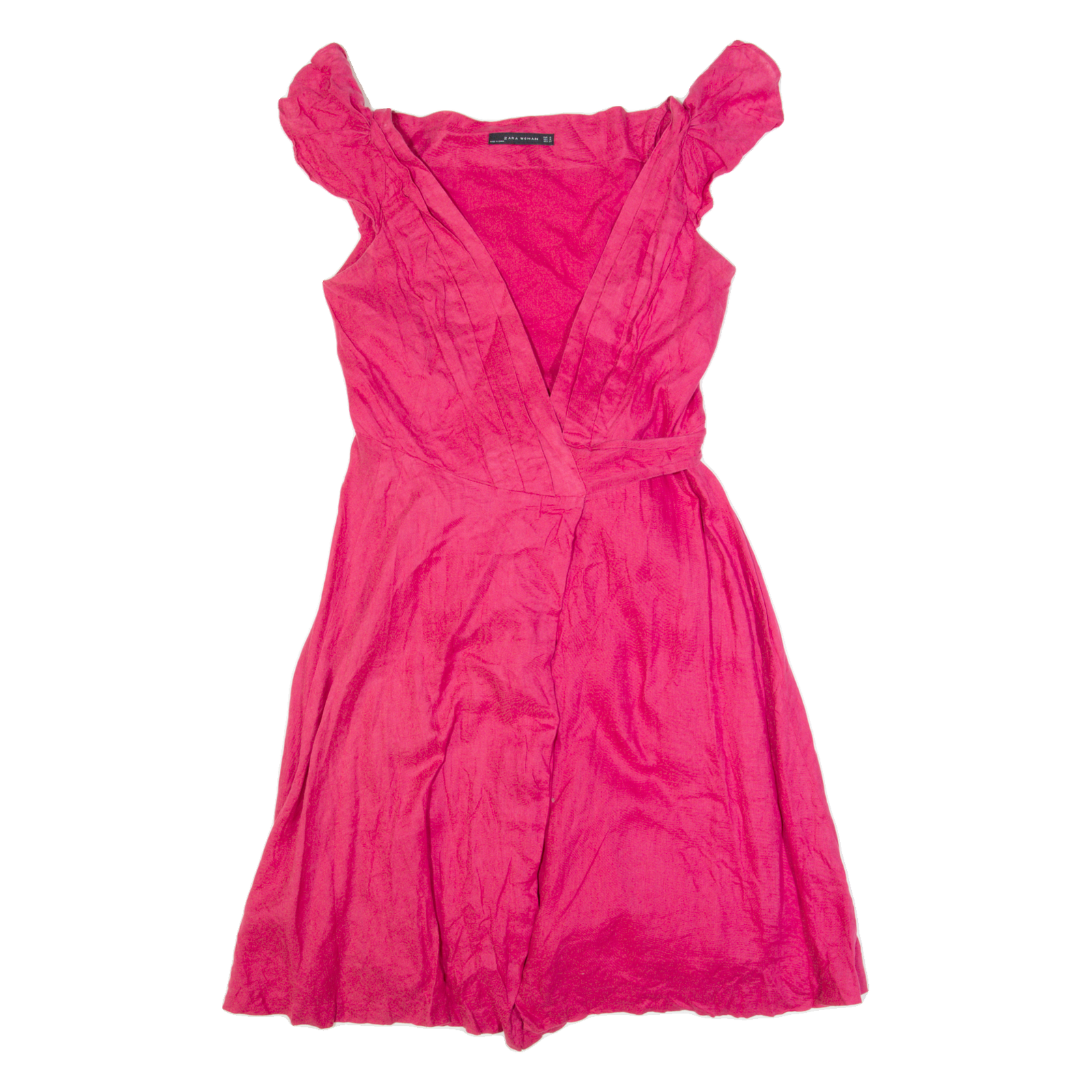ZARA WOMAN Womens Wrap Dress Pink Sleeveless Knee Length S Refurbished - N/A refurbished available on Cerqular
