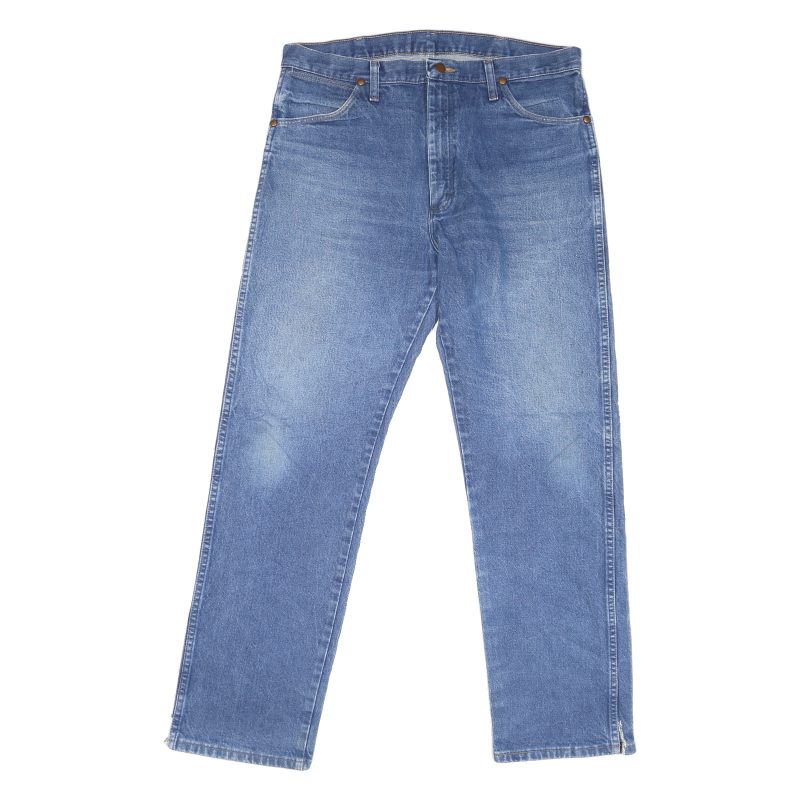 WRANGLER Mens Classic Blue Denim Jeans Cotton Blend Zip W35 L30 Casual Wear Refurbished - N/A refurbished available on Cerqular