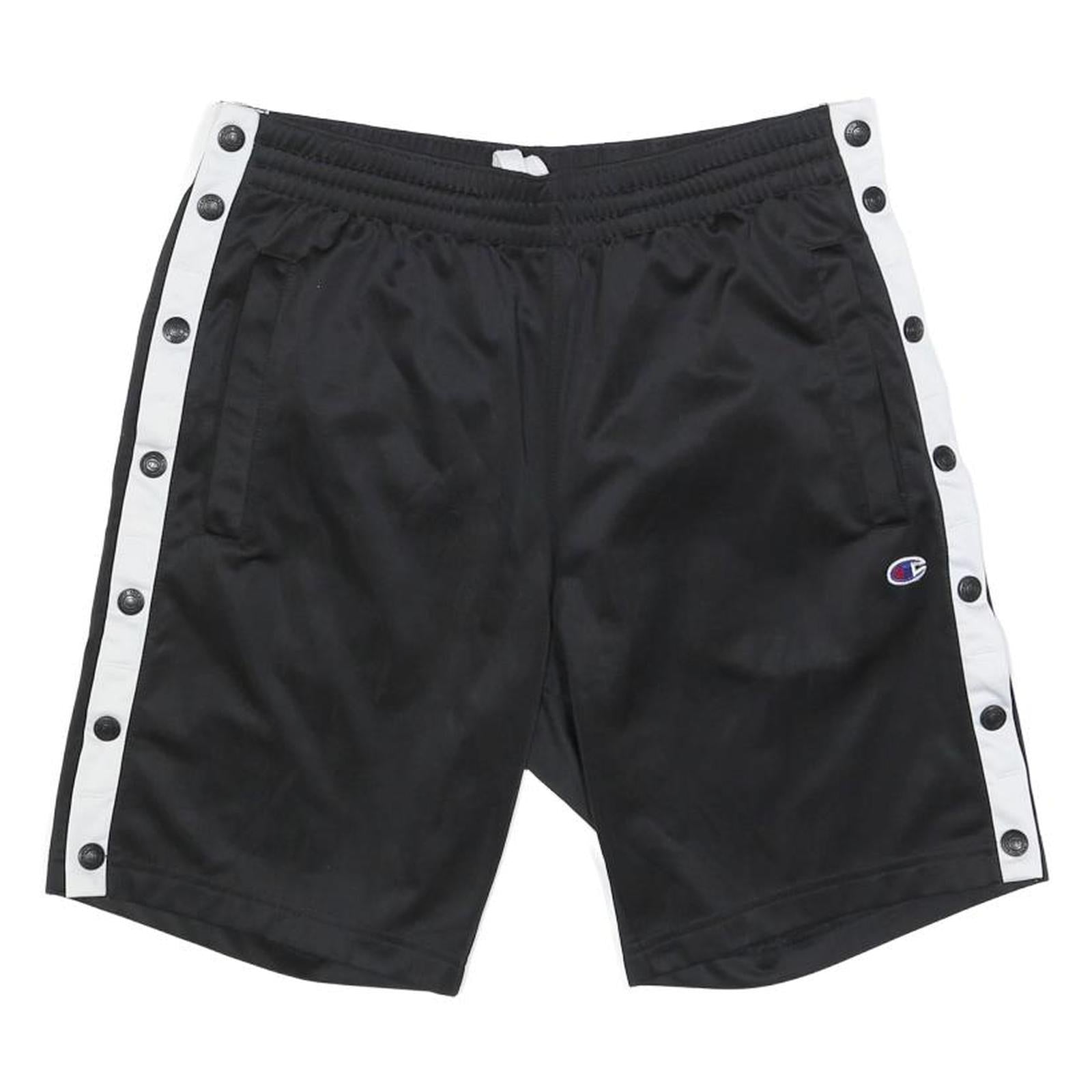 CHAMPION Mens Black & White Sports Shorts S W30 Snap Button Side Panel Refurbished - N/A refurbished available on Cerqular
