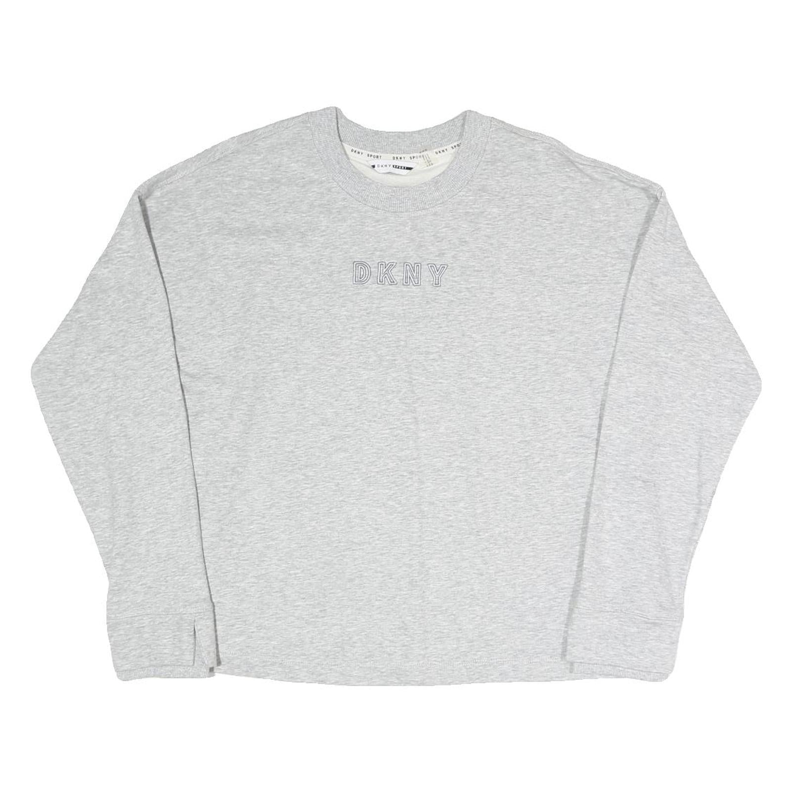 DKNY Womens Grey Cotton Blend Crew Neck Sweatshirt M Casual Pullover Refurbished - N/A refurbished available on Cerqular