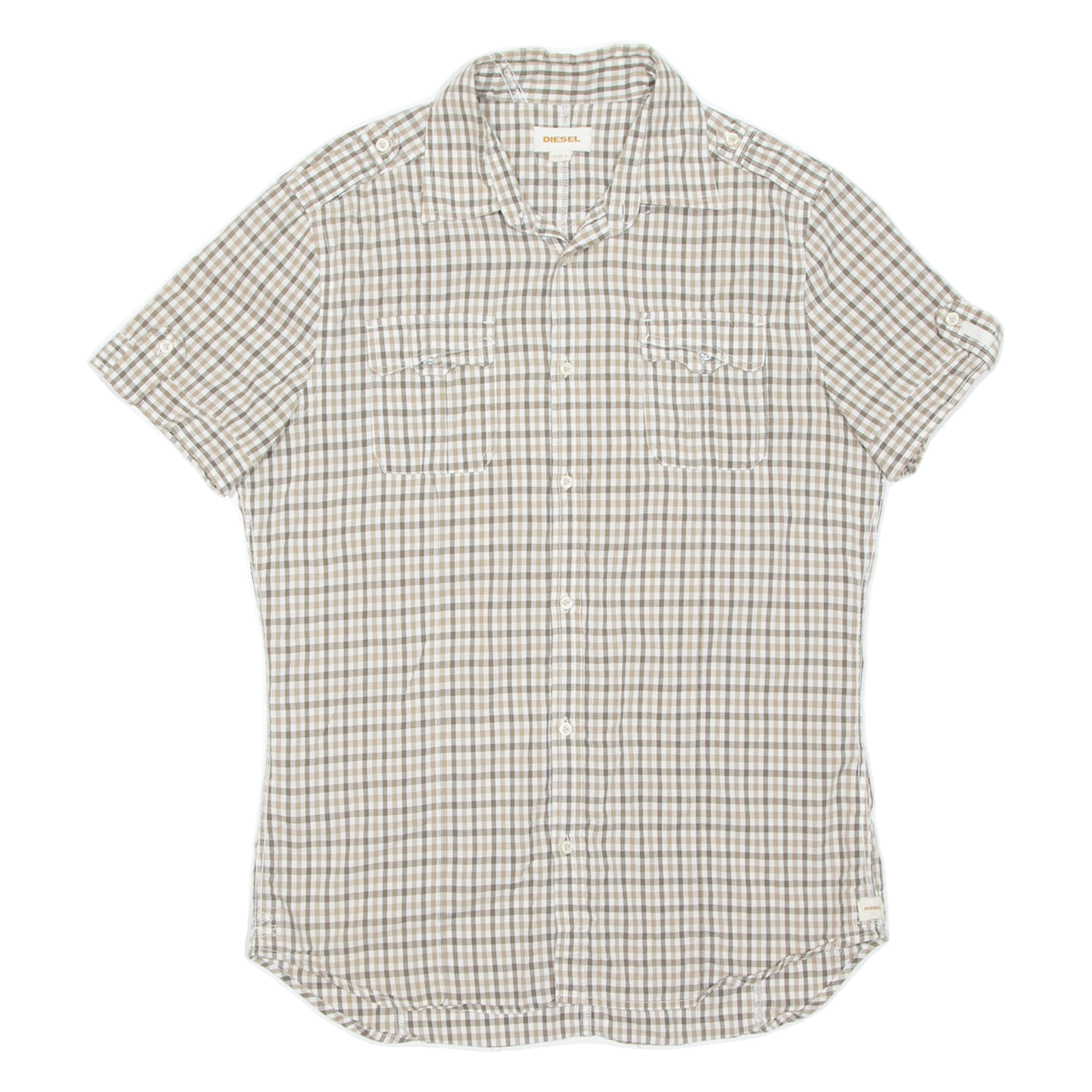 DIESEL Womens Shirt Brown Check L Refurbished - N/A refurbished available on Cerqular