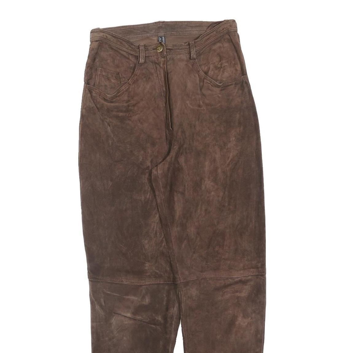 Buy Womens Brown Leather Regular Fit Trousers W26 L30 Classic Zip Closure Stylish Refurbished - $23.39 Womens Brown Leather Regular Fit Trousers W26 L30 Classic Zip Closure Stylish Refurbished - N/A refurbished available on Cerqular