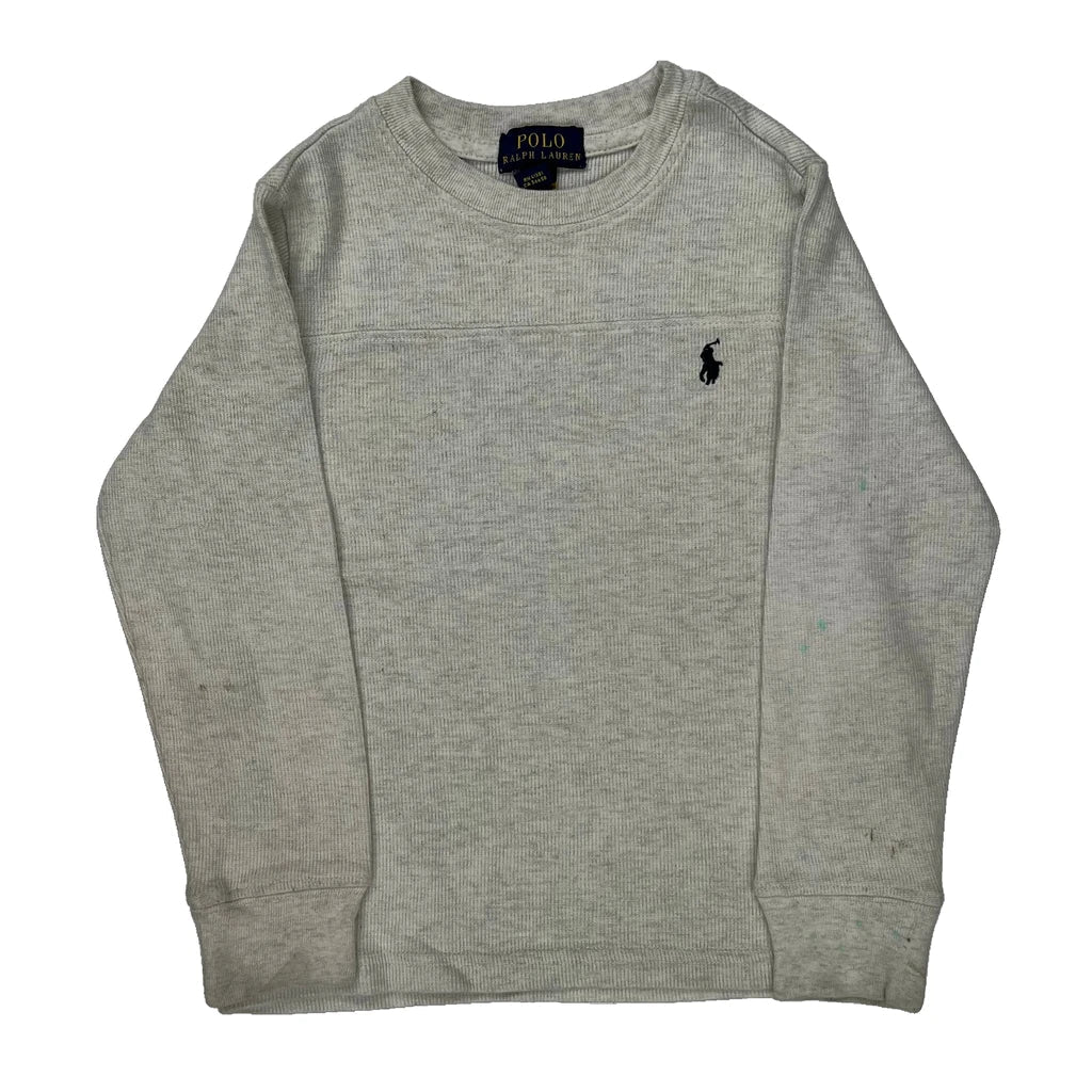 Age 3 Polo By Ralph Lauren Long Sleeve T-Shirt - XS Grey Cotton Refurbished - Thrifted (note: this is a term often used to describe second- refurbished available on Cerqular
